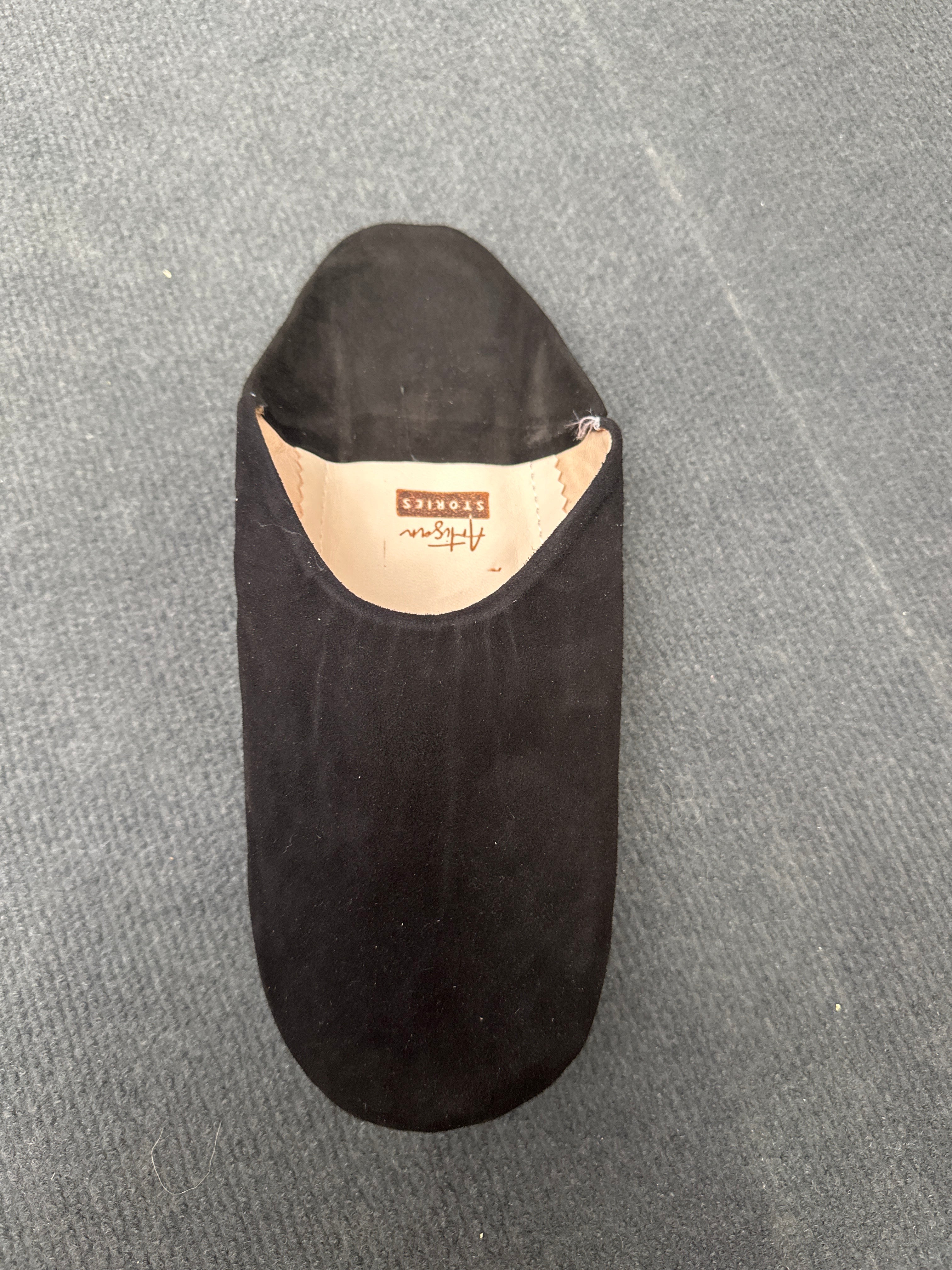 Herren-Slipper aus Leder in Grau/Blau