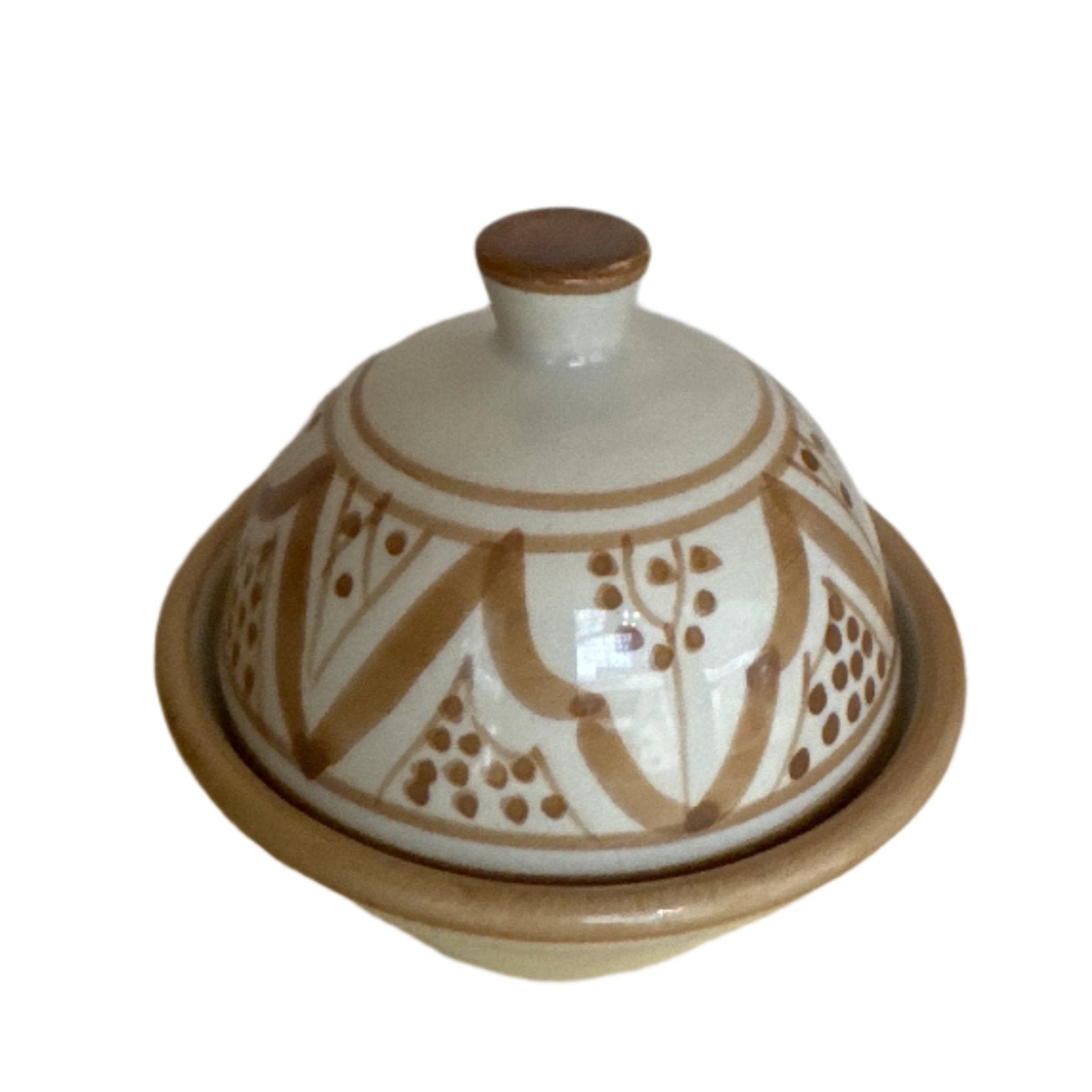 sugar pot with lid painted Safa design