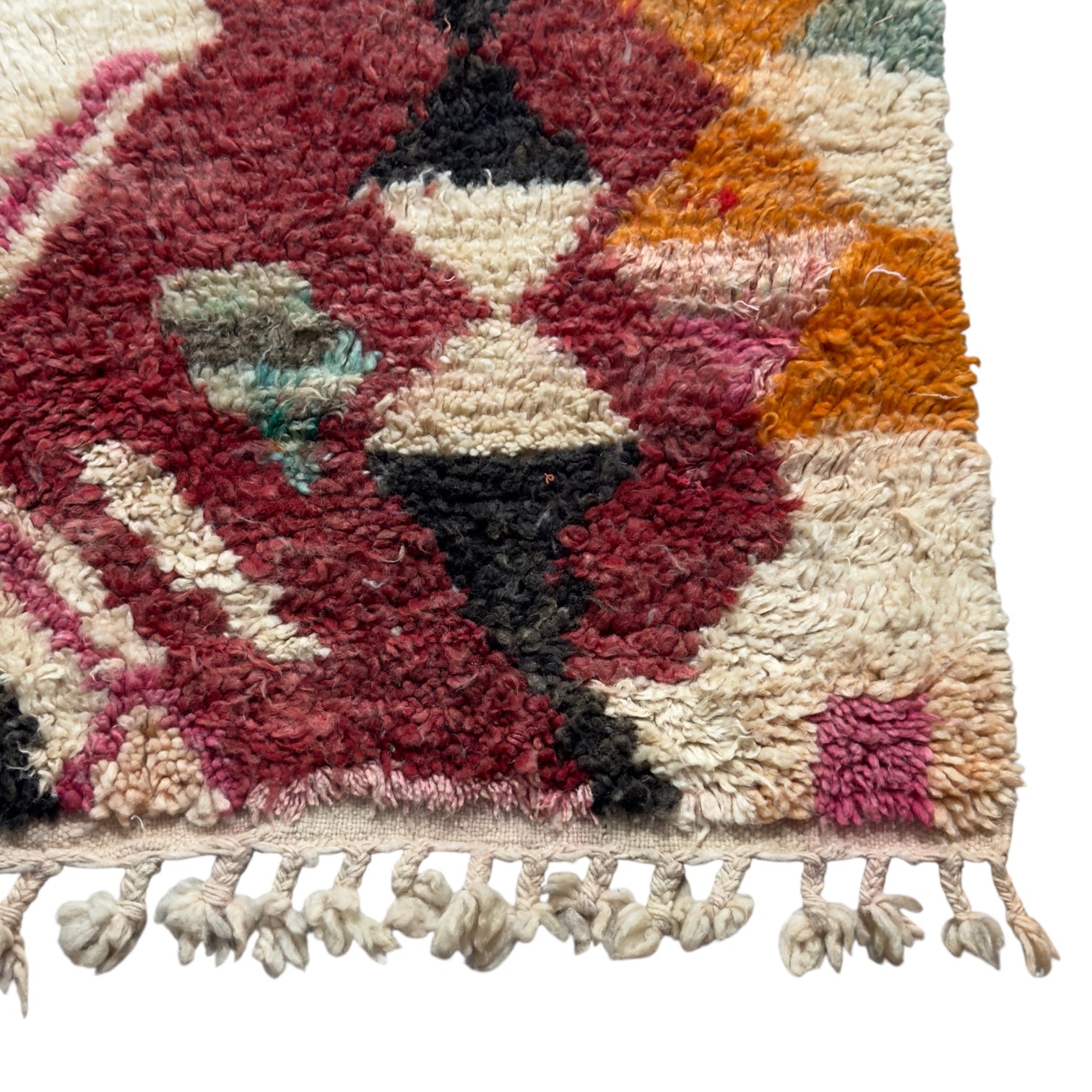 Boujaad Rug – Handmade Moroccan Boujaad Wool Rug 175 x 92 cm – Vintage Reversible Geometric Pattern