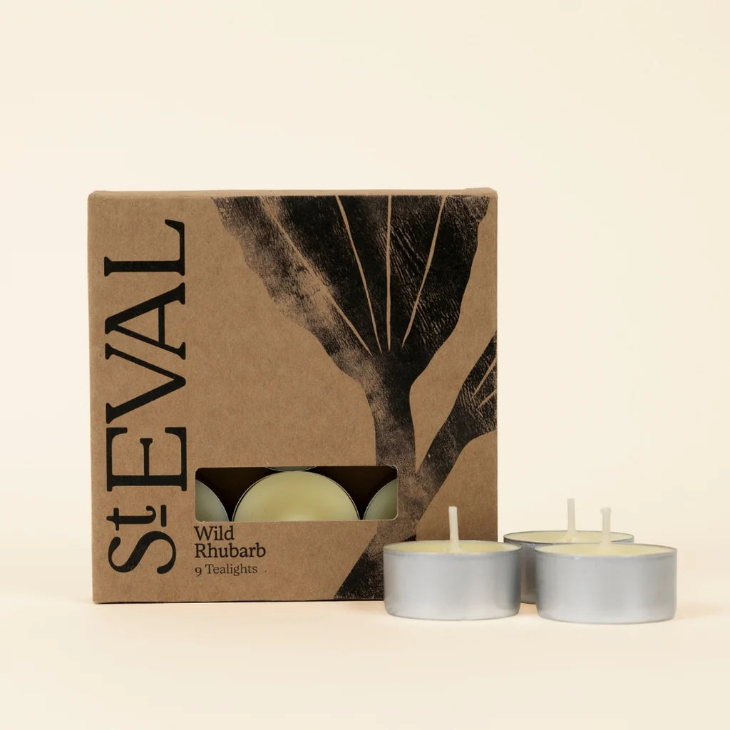 St Eval Wild Rhubarb Scented Tealights – Fruity Fragrance Candle Set