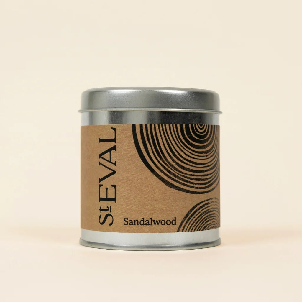 St Eval Duftkerze aus Zinn – Sandelholz