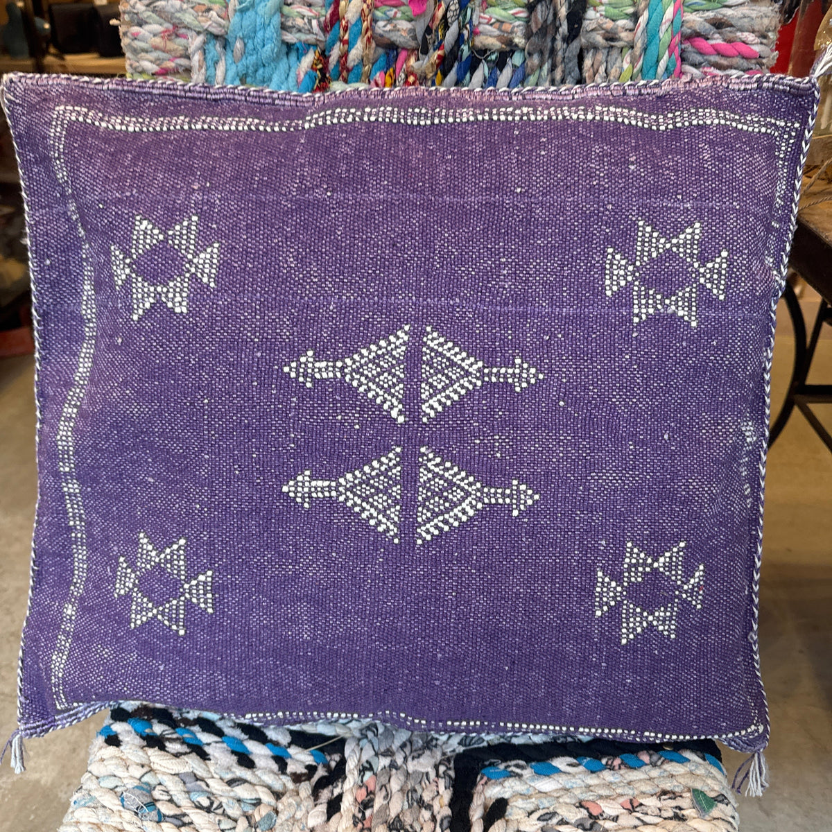 Moroccan Cactus Silk Lumbar Cushion Cover – Purple