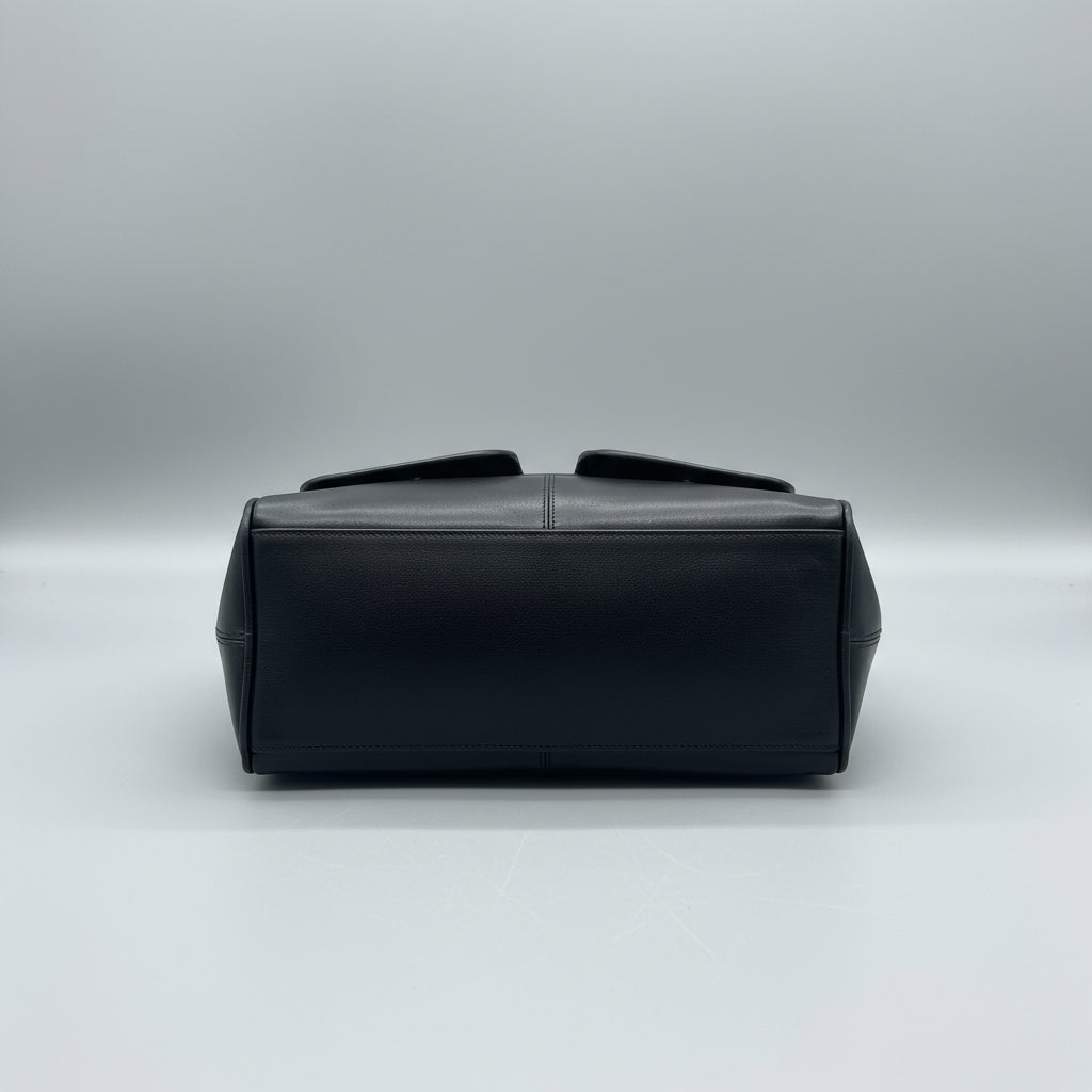 Bowler Handmade Leather Shoulder Bag – Black Full-Grain Leather