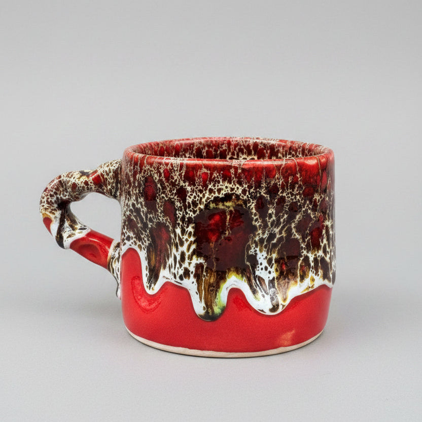Handmade Moroccan Mug with Drip Glaze & Dimples
