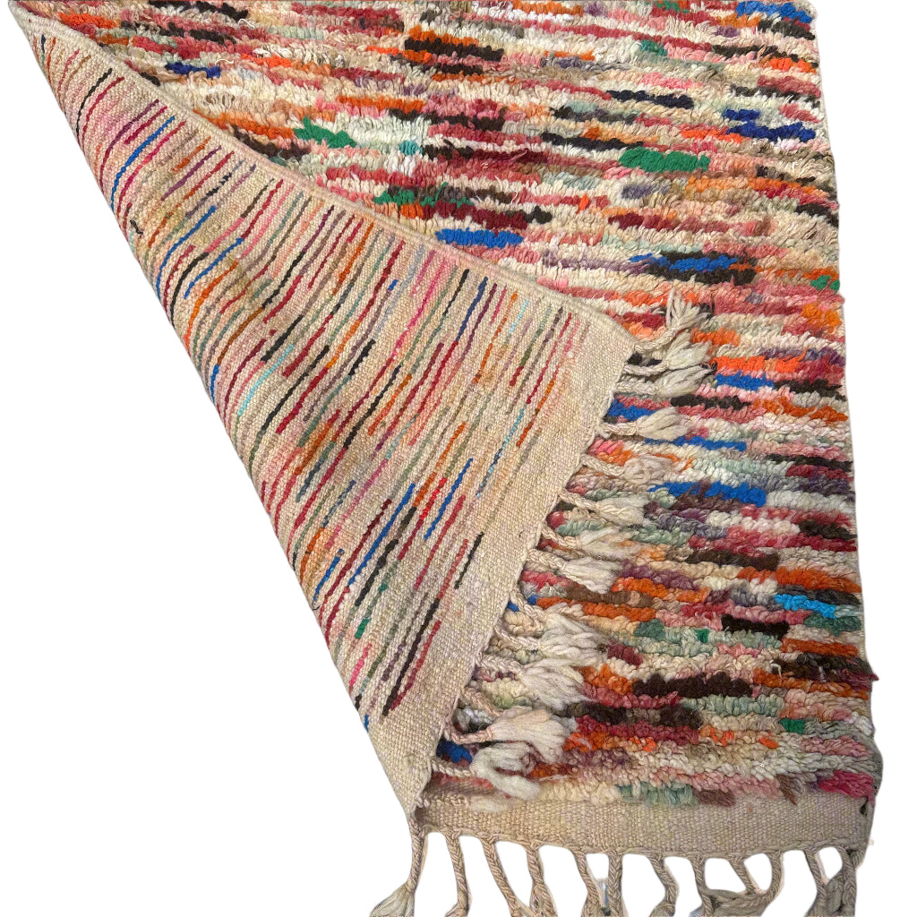 Boujaad Rug – Handmade Moroccan Berber Wool Rug 160 x 100 cm – Vintage Multicolour Striped Pattern