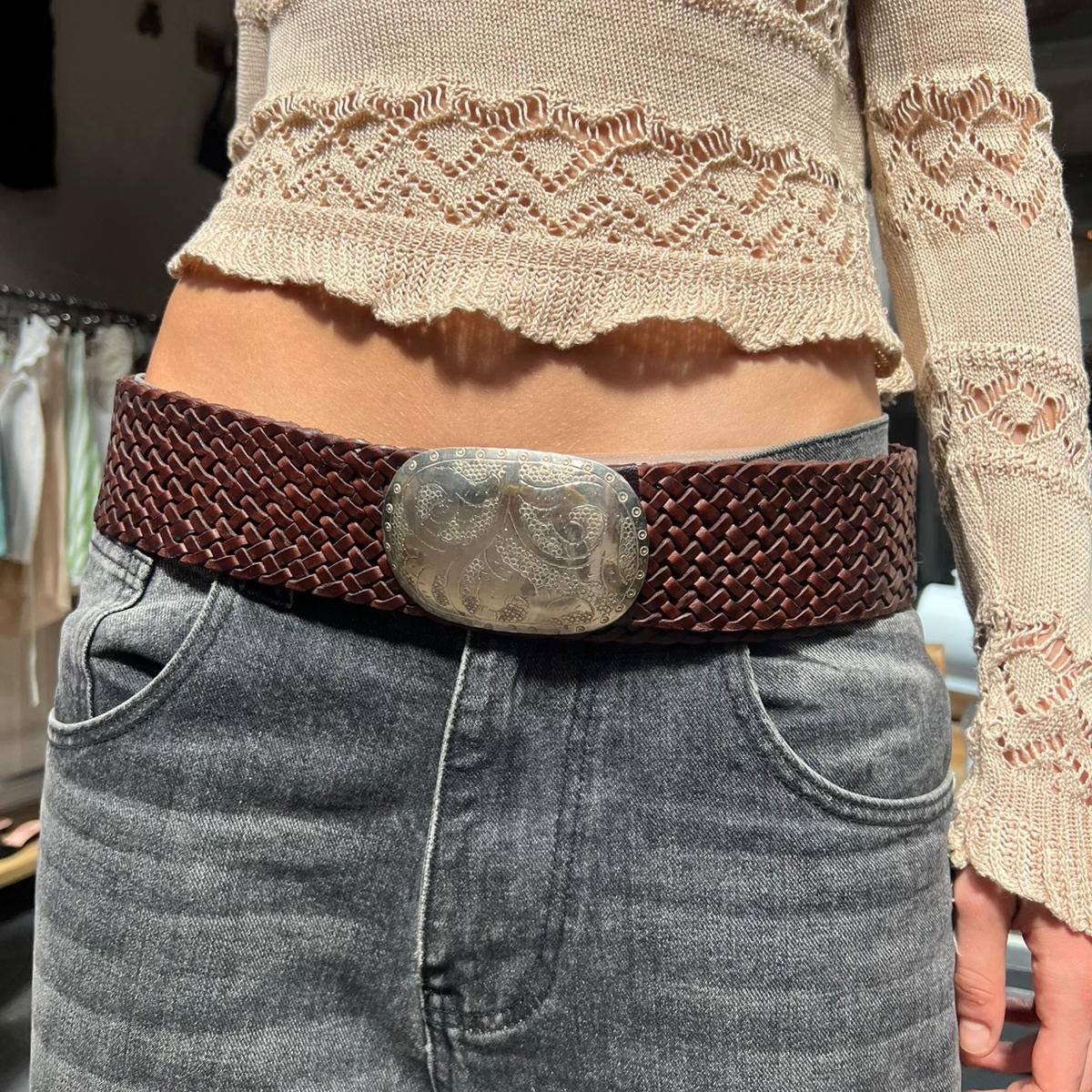 Handgefertigter Concho-Gürtel aus Leder