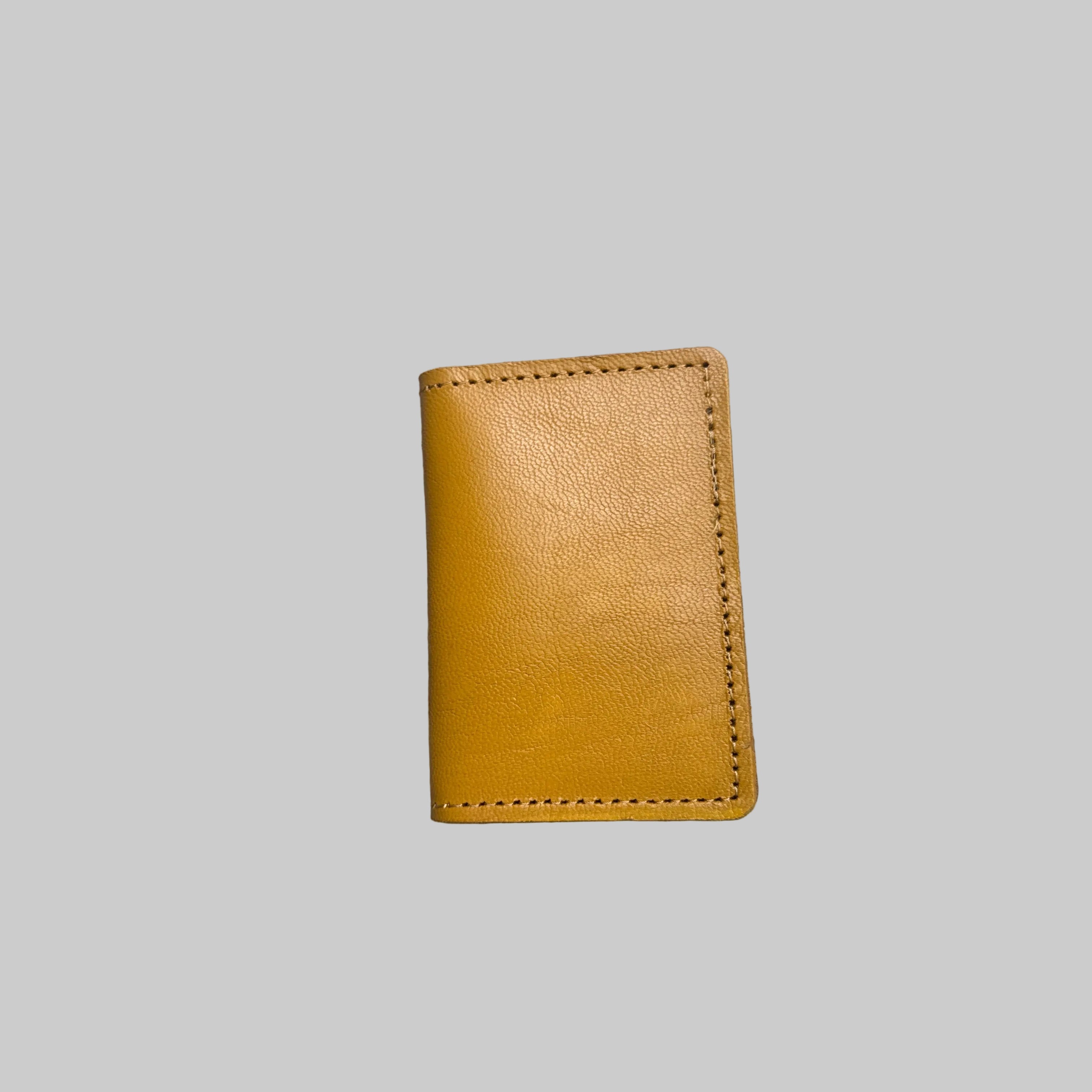 Handmade Leather Folded Card Holder, Sustainable Leather Wallet | 4 Card Slots