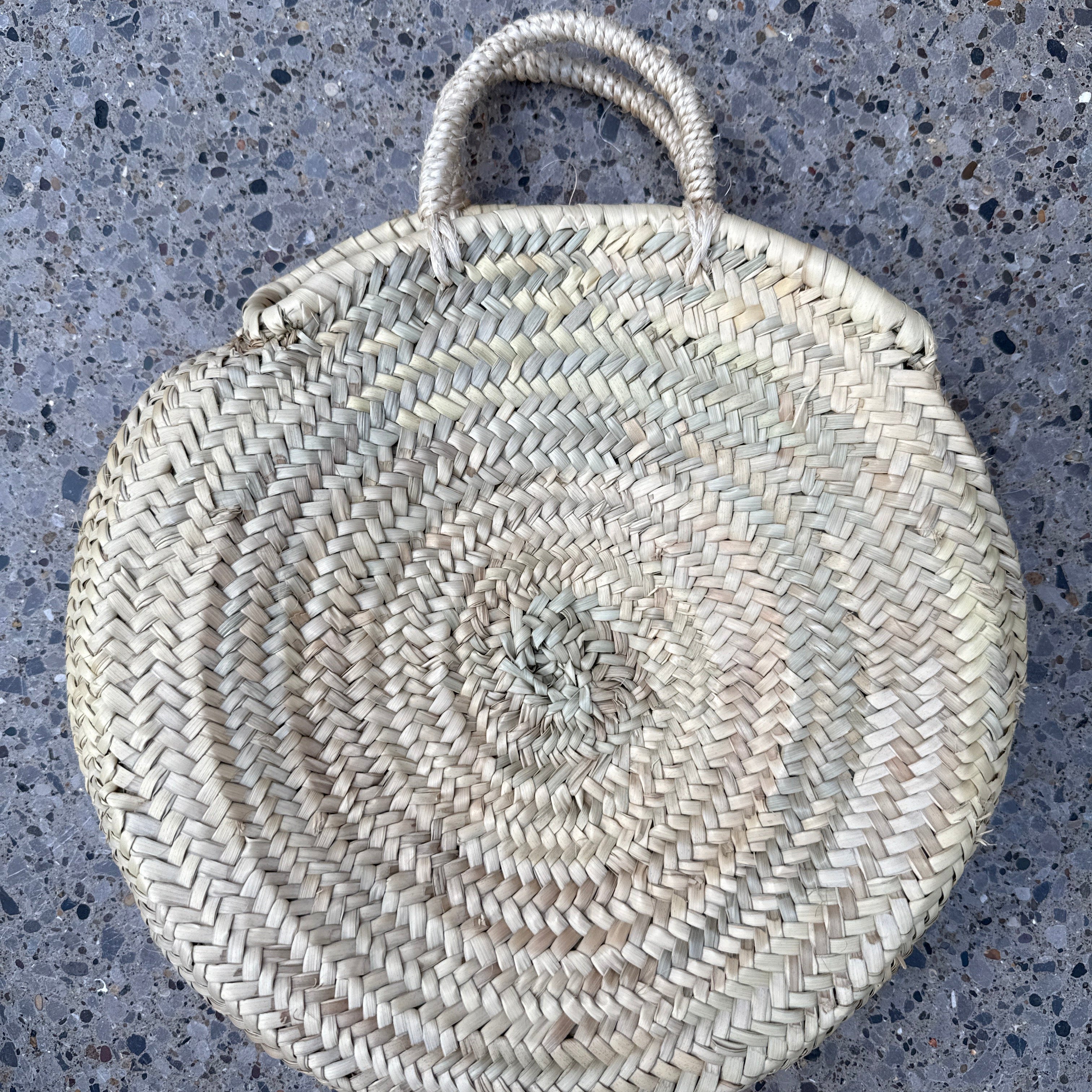 Roundy Palm Leaf Basket – Handwoven in Morocco (3 Sizes)