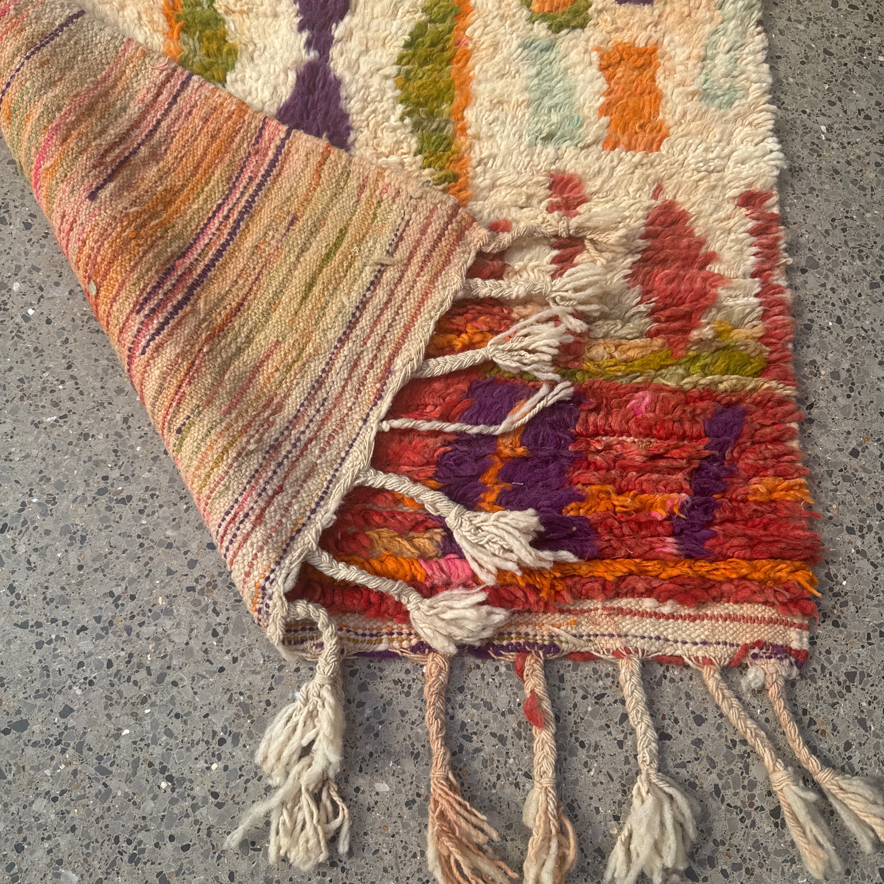 Boujaad Rug – Handmade Moroccan Berber Wool Rug 165 x 95 cm – Vintage Geometric Multicolour Pattern