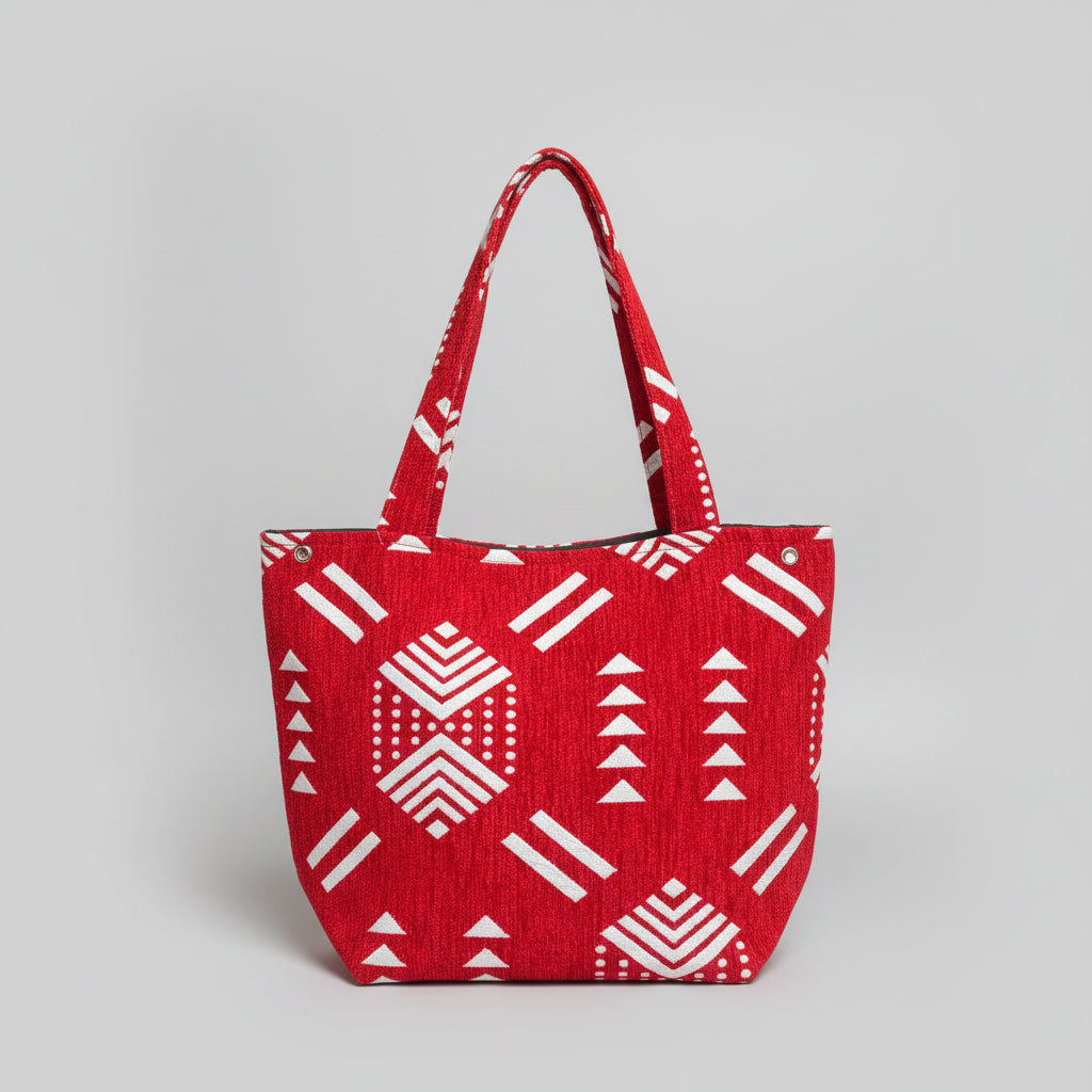 Expandable Moroccan Fabric Tote Bag – Woven Geometric Pattern (5 Colours)