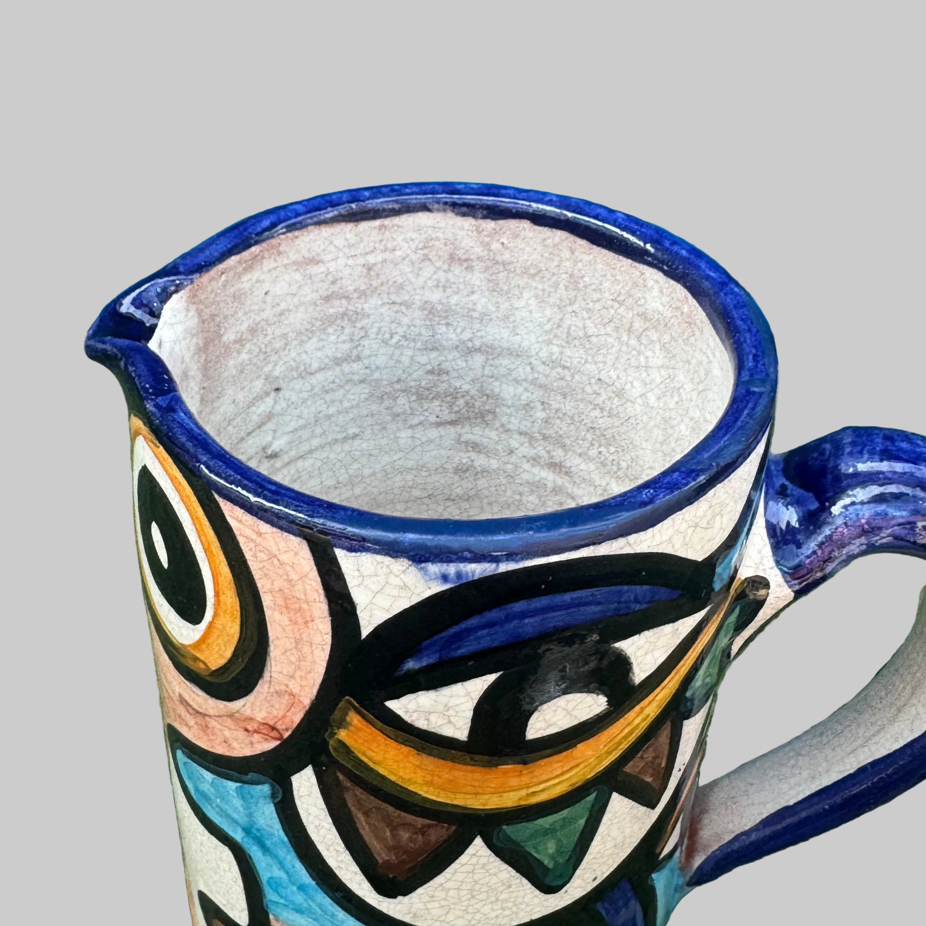 Cubist Hand-Painted Decorative Jug & Vase