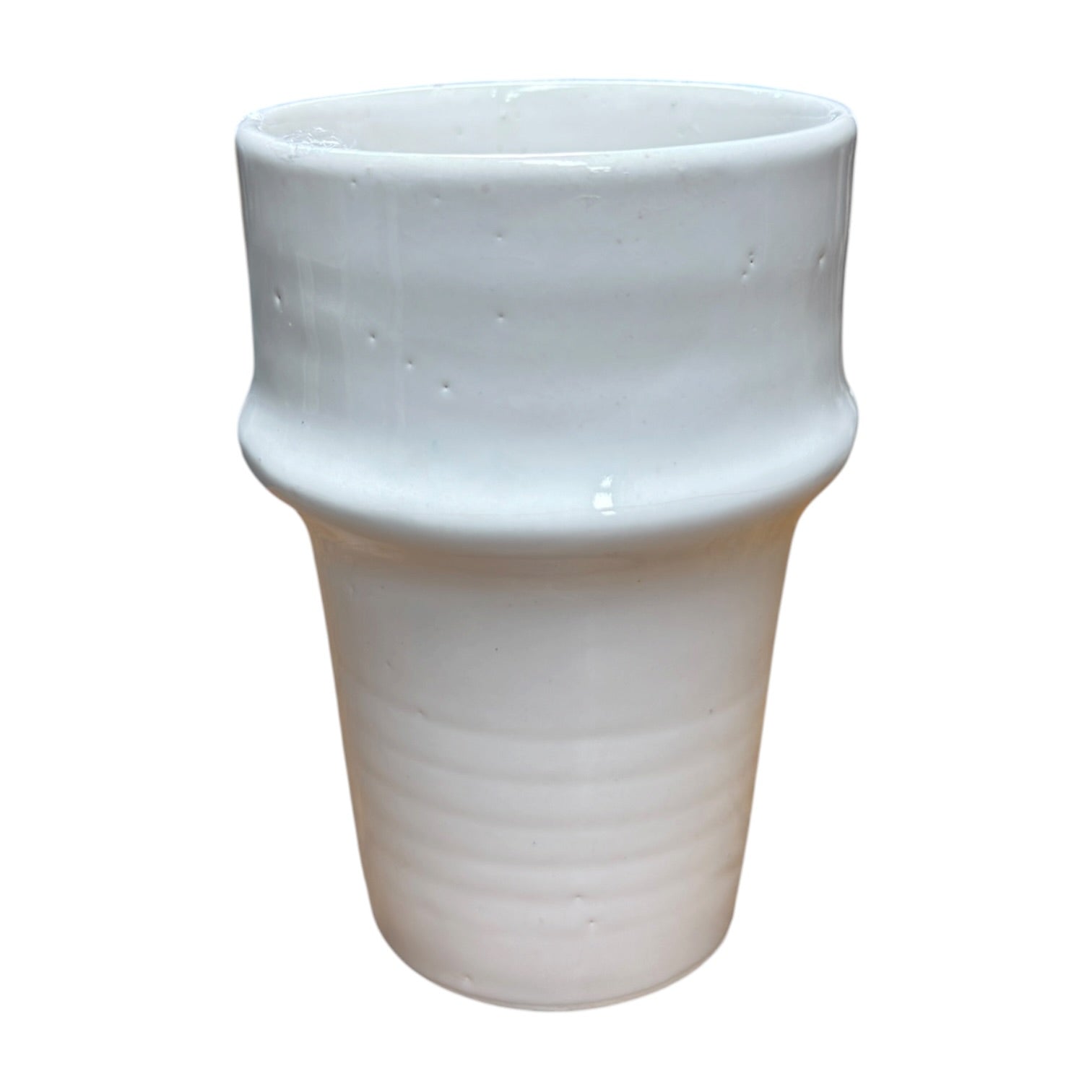 Handcrafted Moroccan Beldi Ceramic Cup - Fully Glazed Red Clay