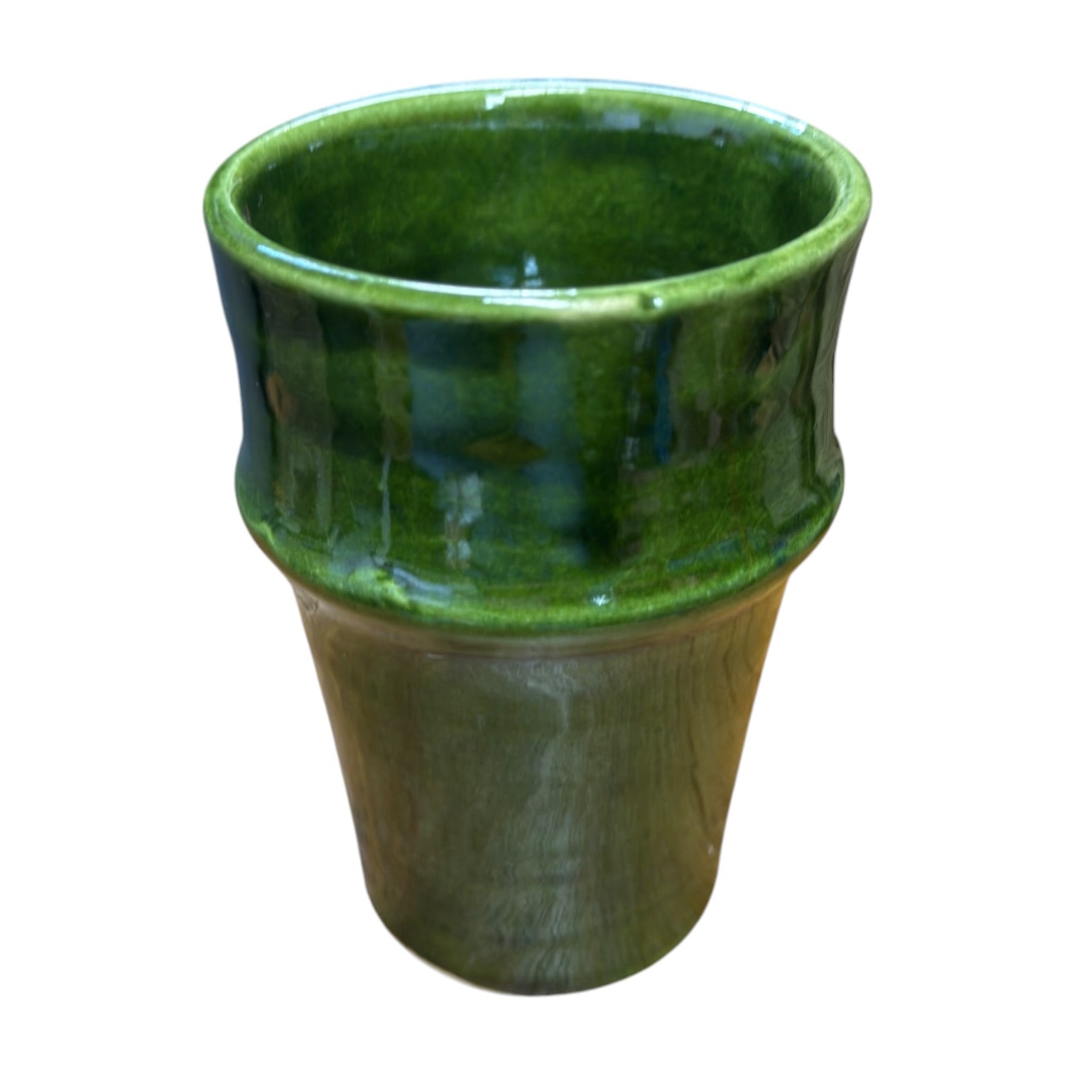 Handcrafted Moroccan Beldi Ceramic Cup - Fully Glazed Red Clay