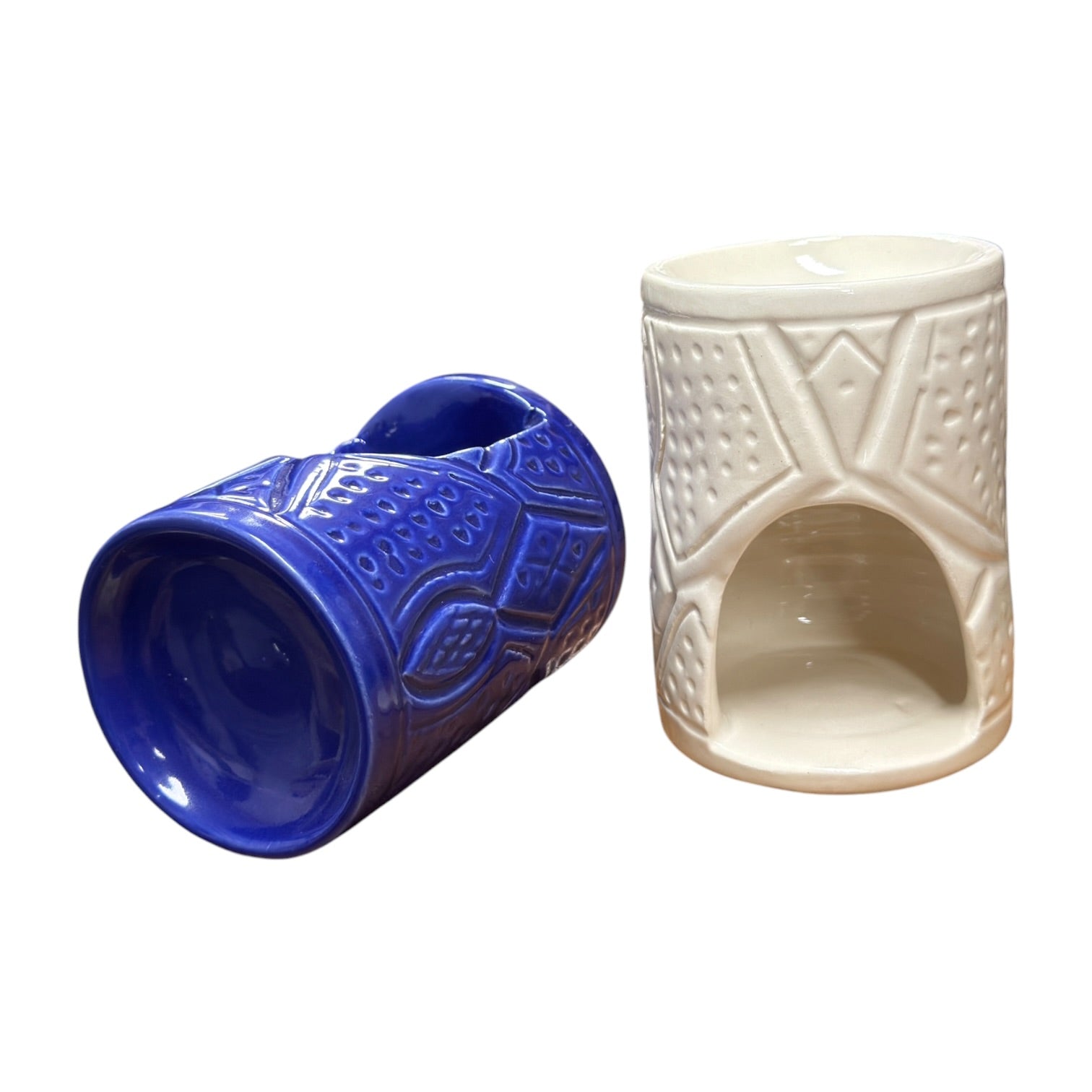 Handcrafted Moroccan Ceramic Aroma Burner – Embossed Design