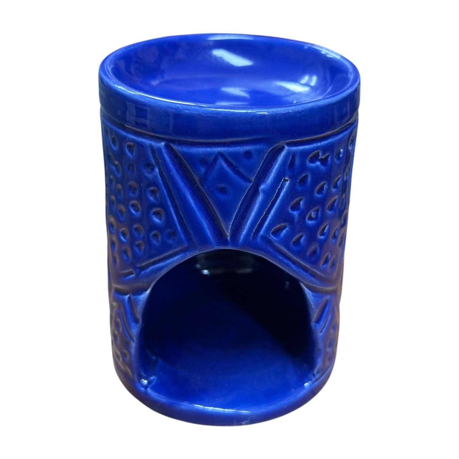 Handcrafted Moroccan Ceramic Aroma Burner – Embossed Design