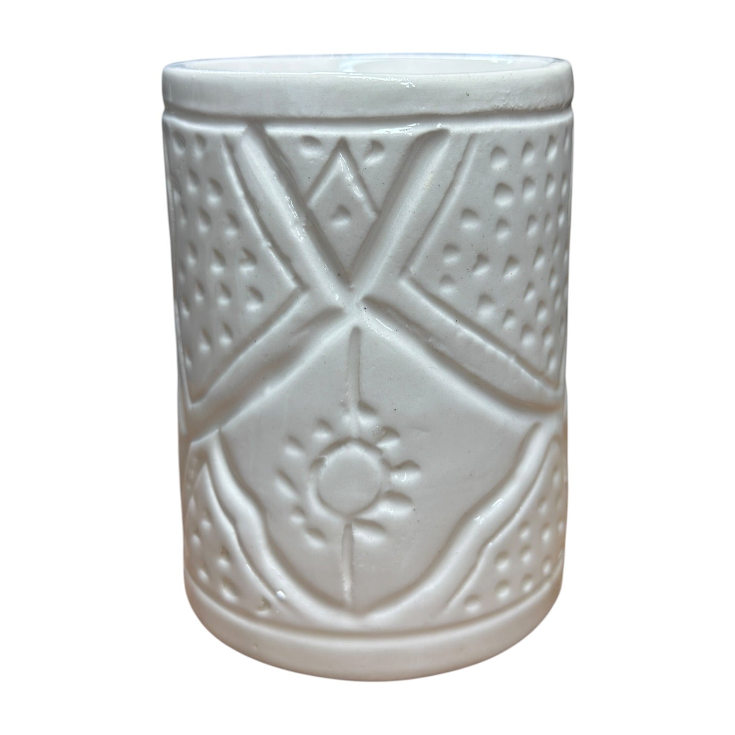 Handcrafted Moroccan Ceramic Aroma Burner – Embossed Design