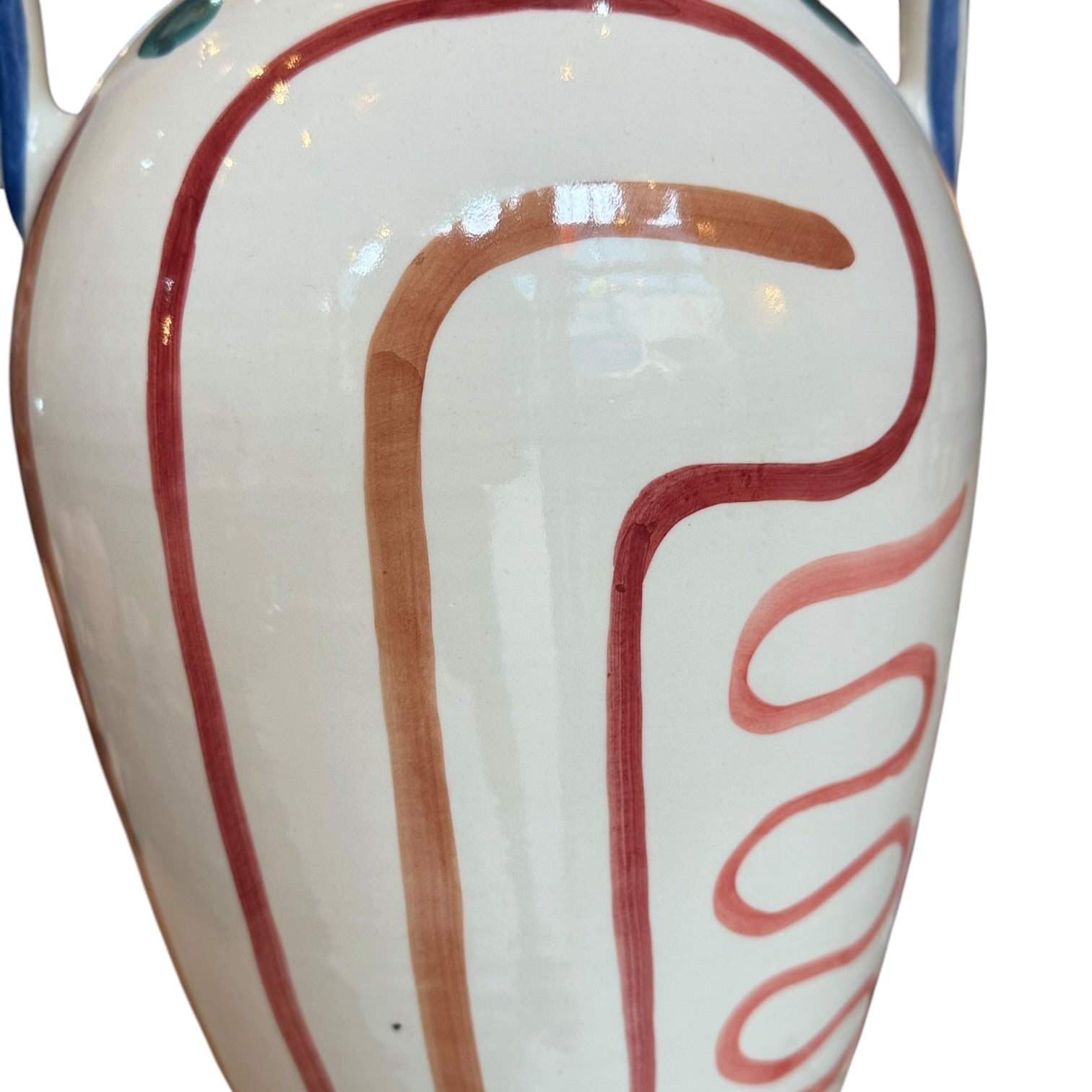 Large 50cm Handcrafted Ceramic Amphora Vase – Artisan Hand-Painted Statement Piece