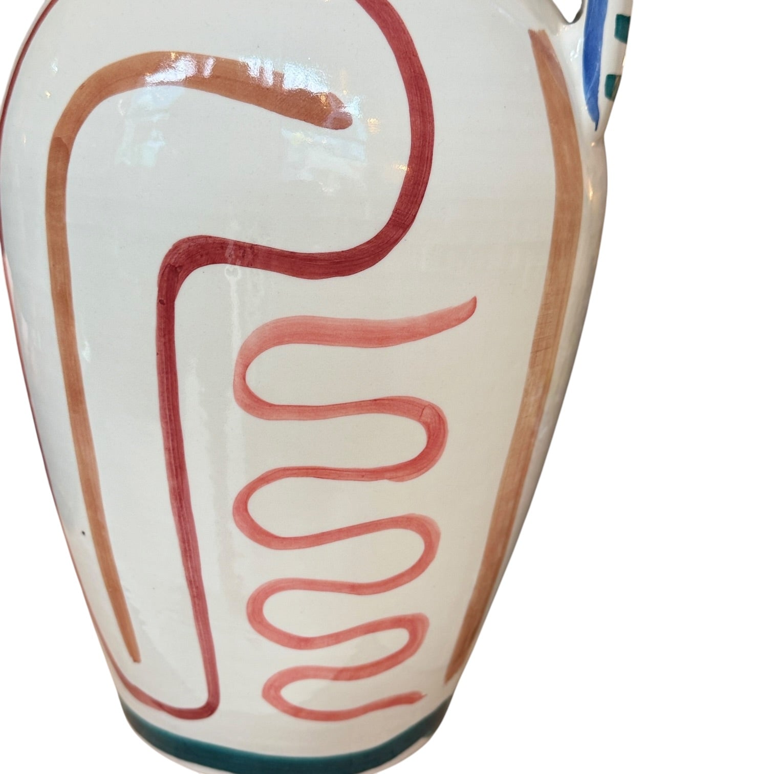 Large 50cm Handcrafted Ceramic Amphora Vase – Artisan Hand-Painted Statement Piece