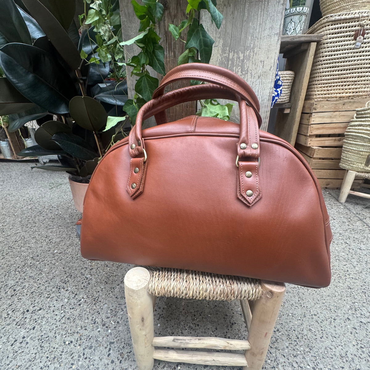 Bowler-Reisetasche – Hellbraun