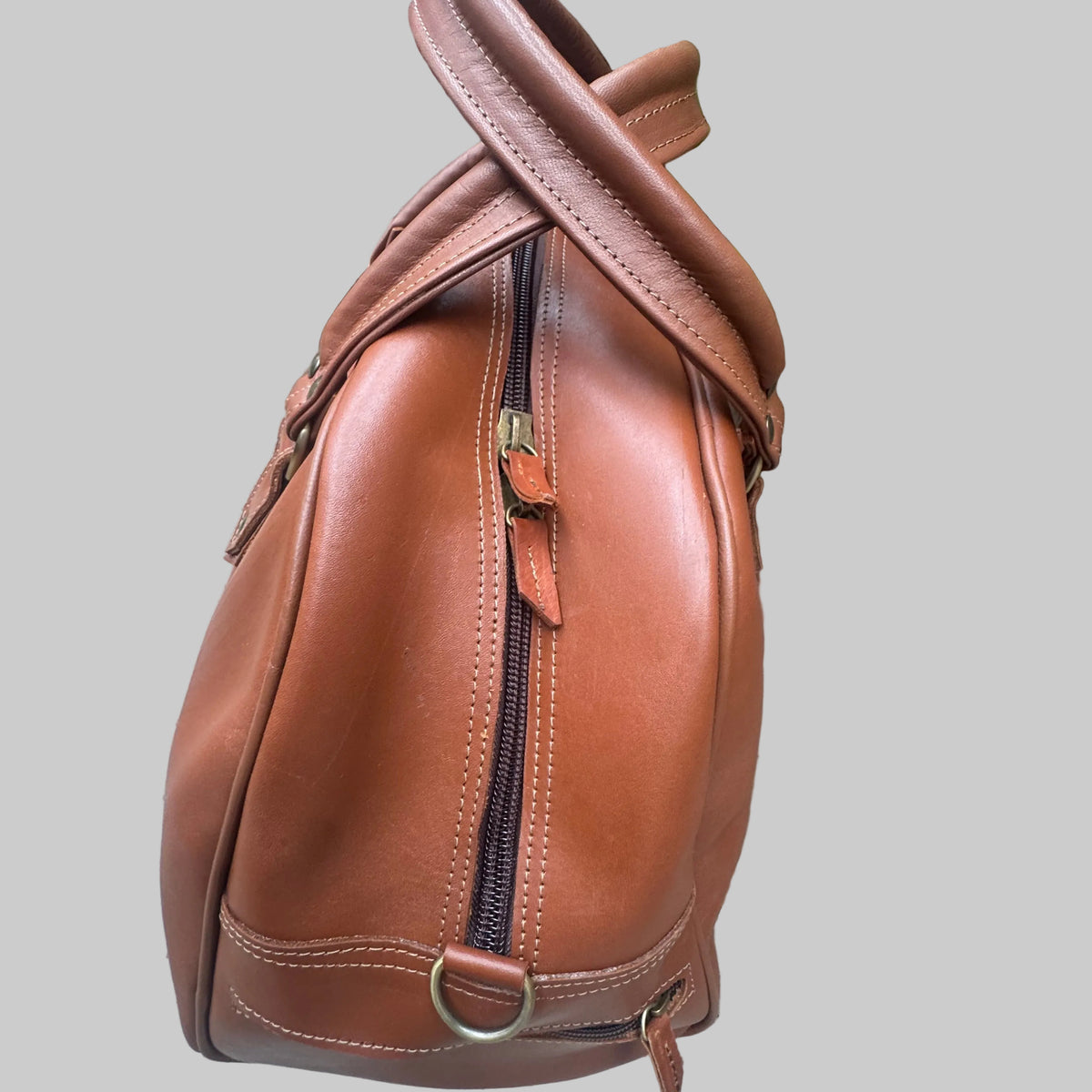 Bowler-Reisetasche – Hellbraun
