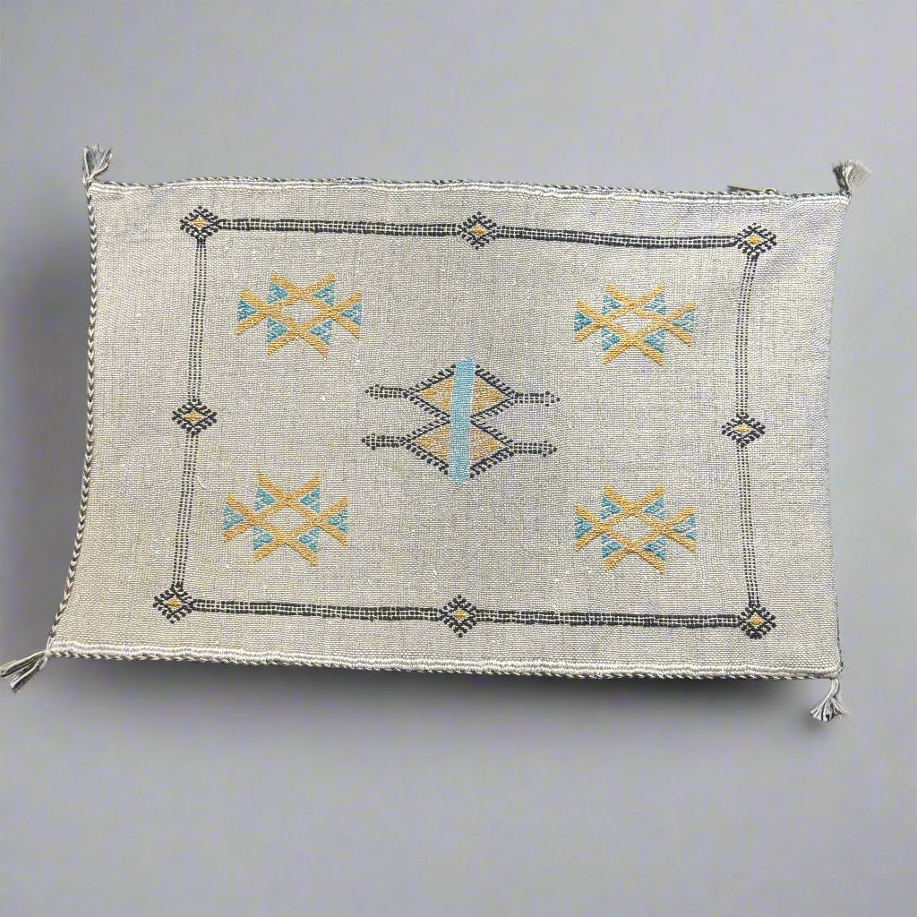 Moroccan Cactus Silk Lumbar Cushion Cover – Grey