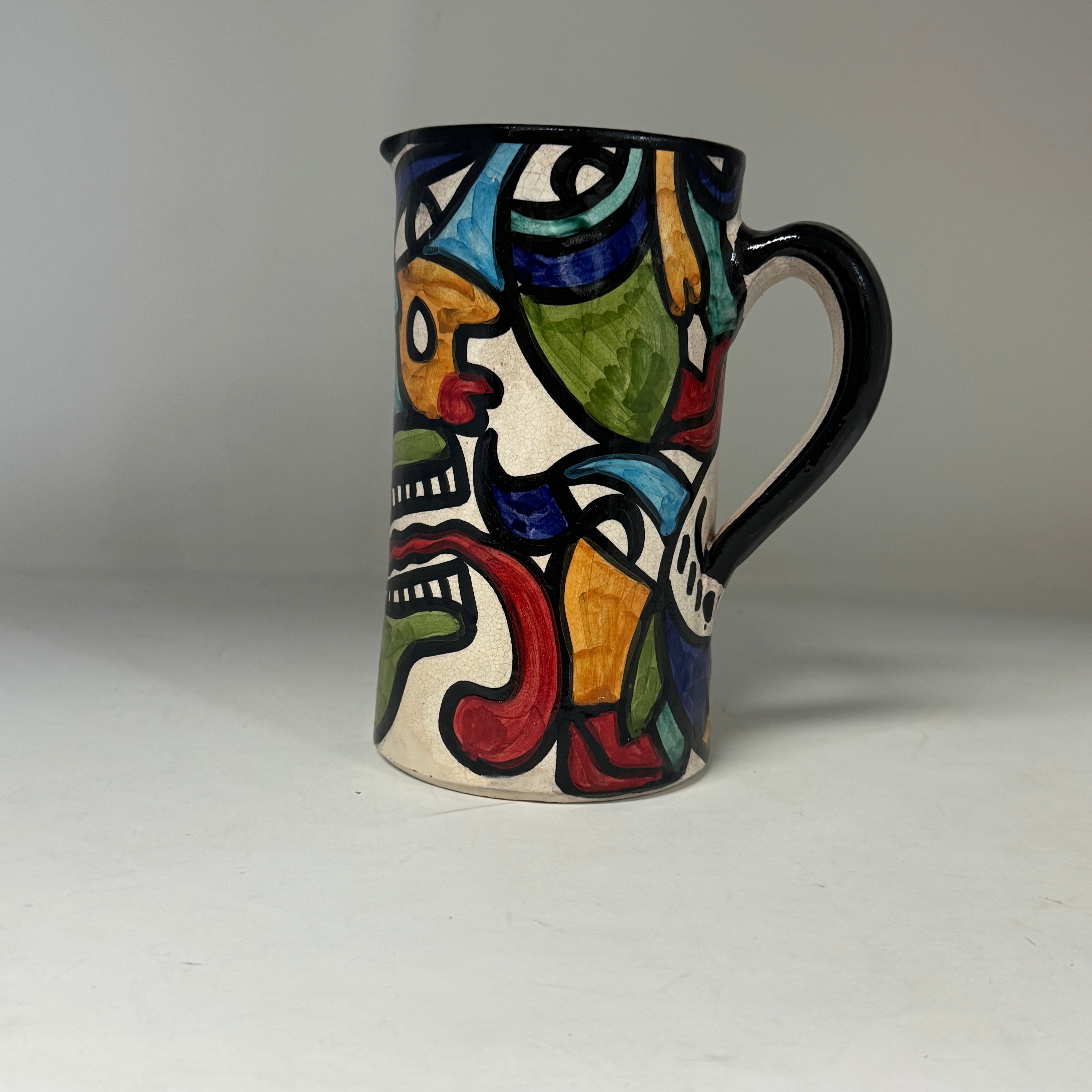 Hand-Painted Cubist Style Jug & Vase - Artisan Stories Collection 2