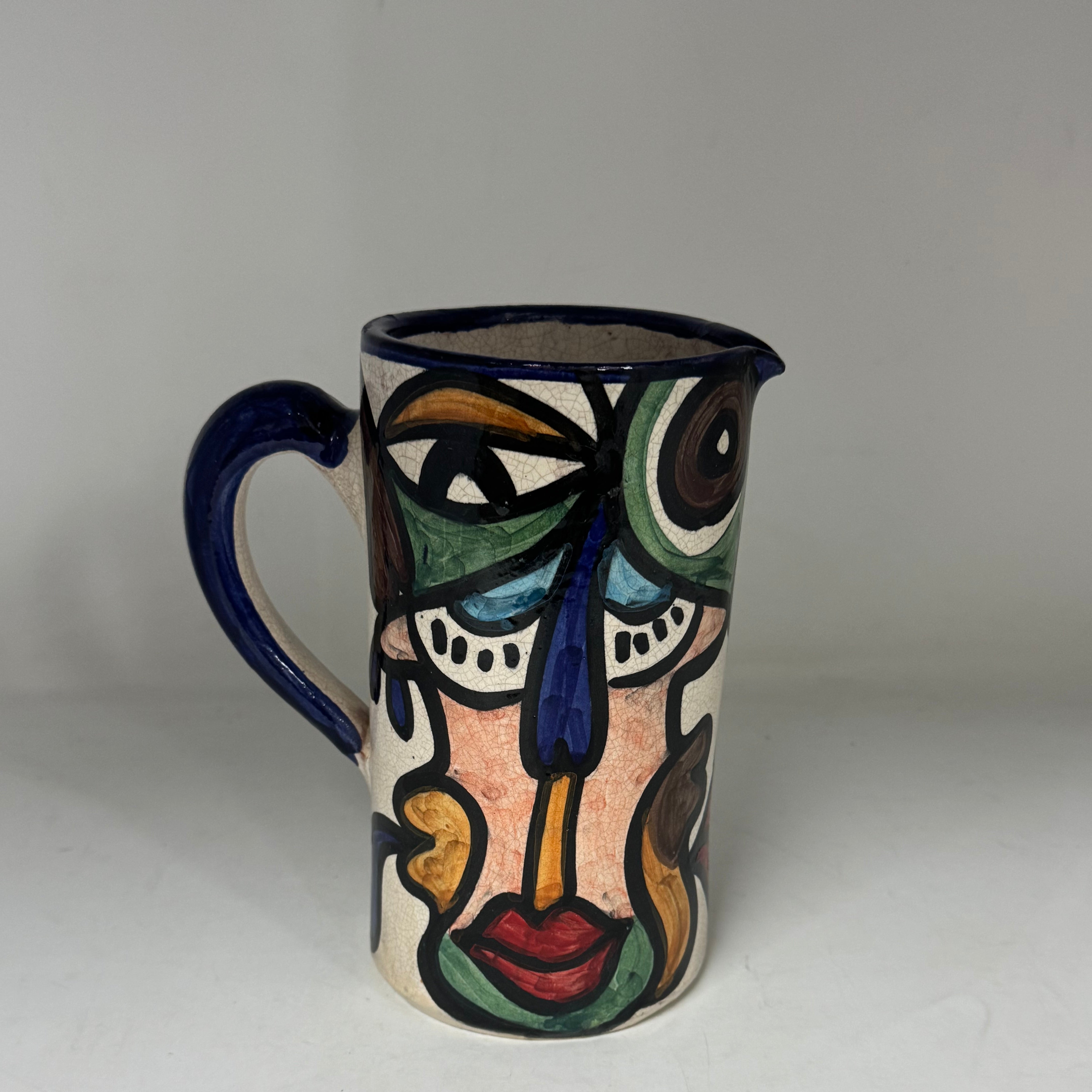 Hand-Painted Cubist Style Jug & Vase - Artisan Stories Collection 3
