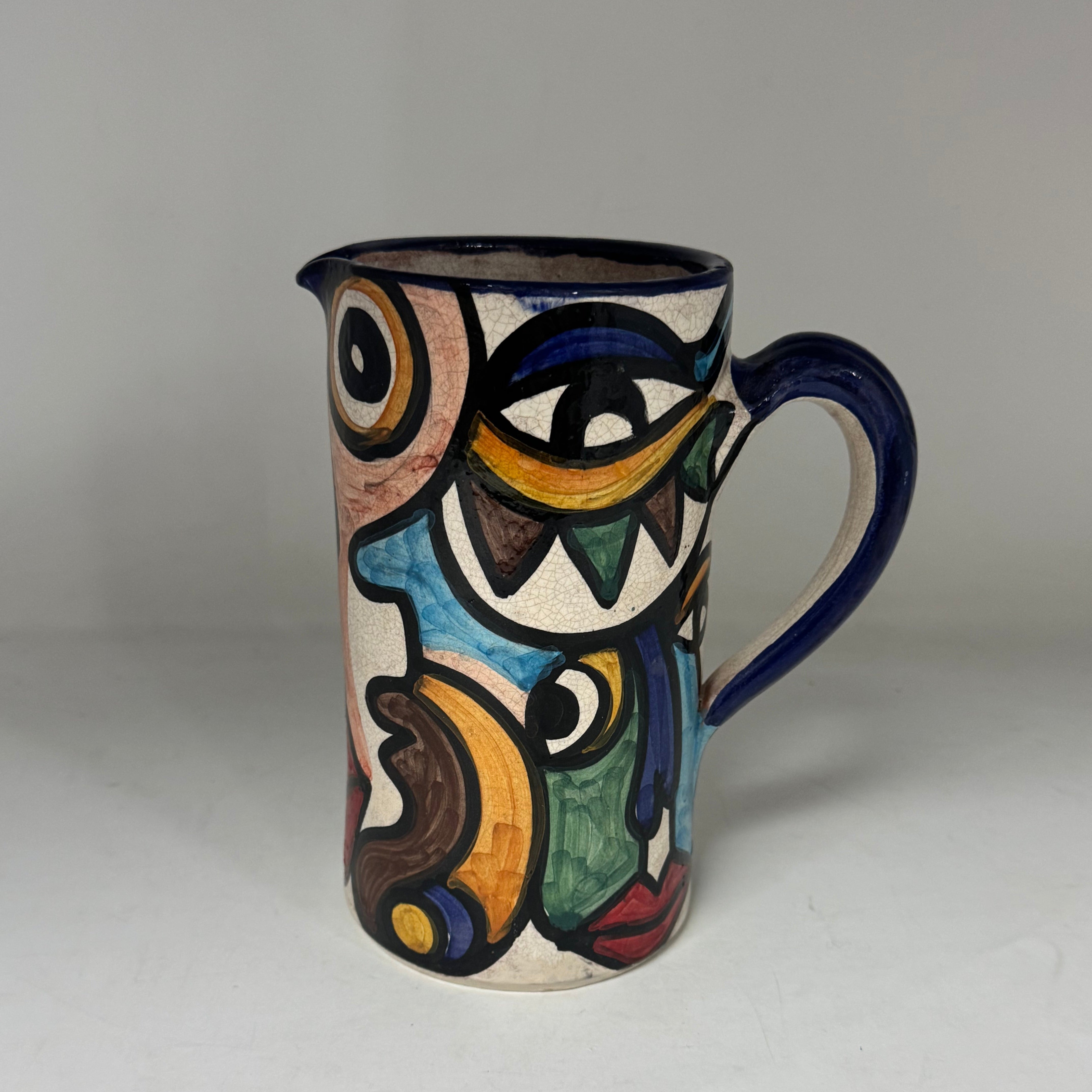 Hand-Painted Cubist Style Jug & Vase - Artisan Stories Collection 3