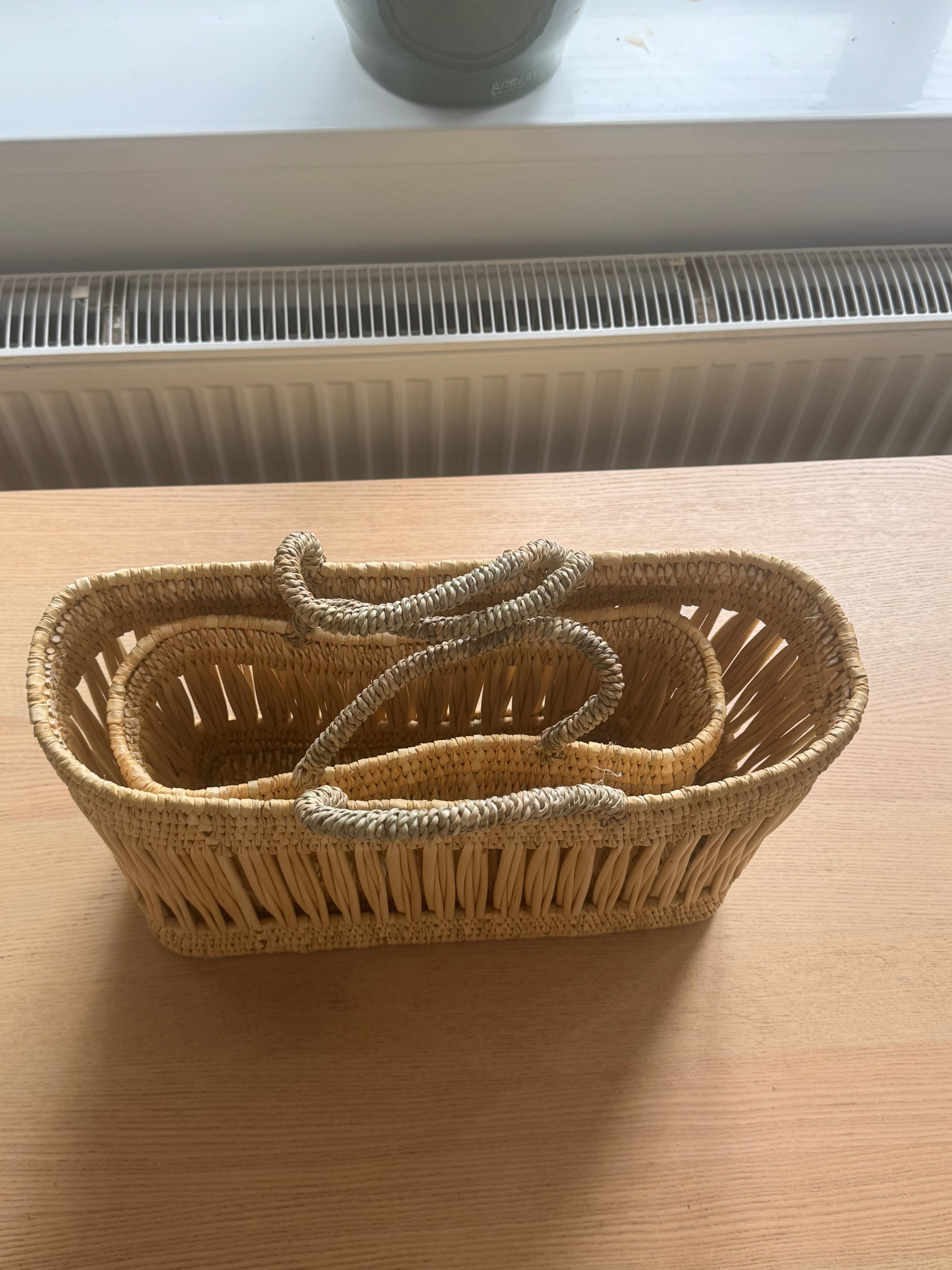 Essaouira Reed Basket Bag – Natural Palm Handle Tote
