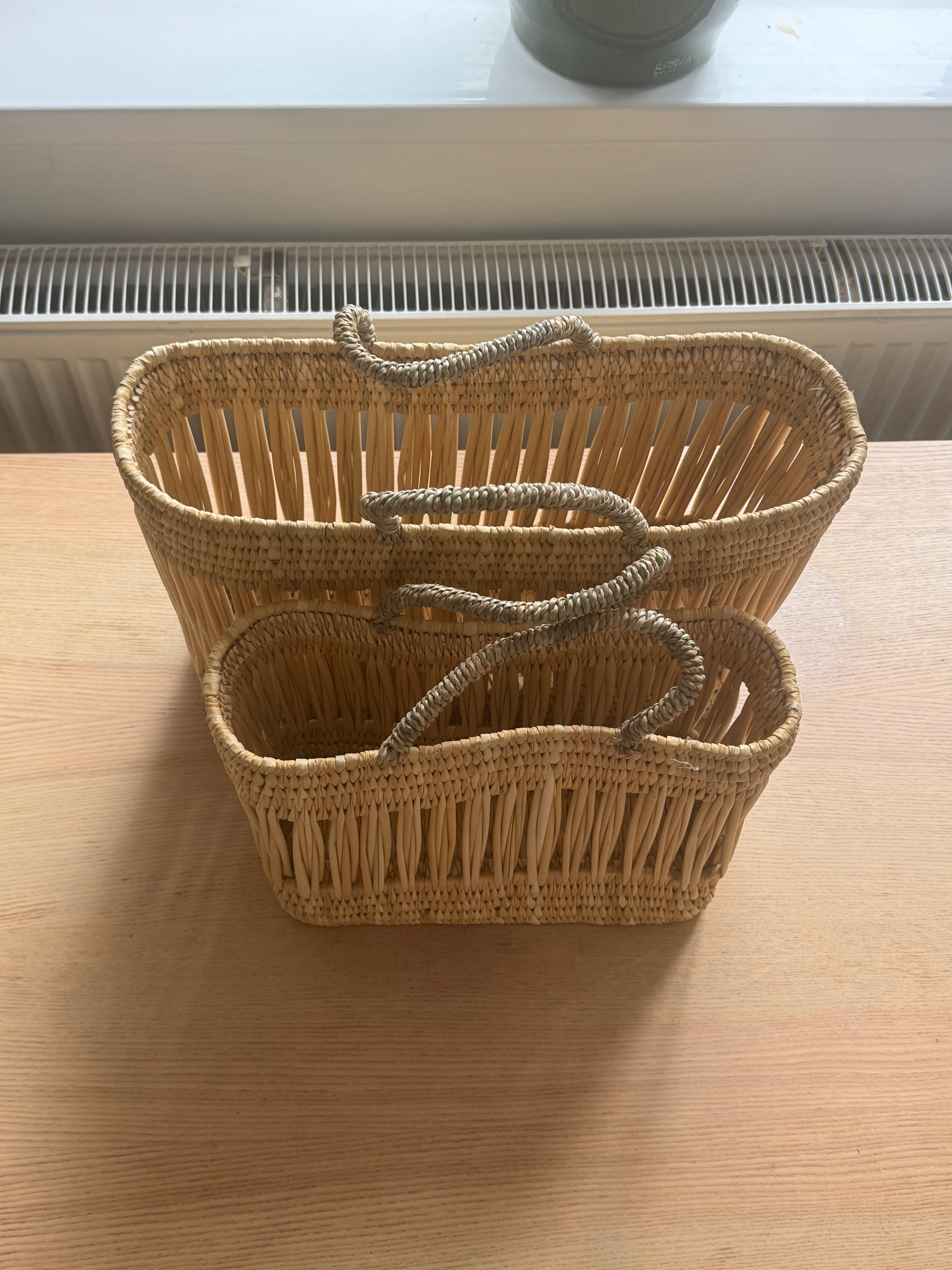 Essaouira Reed Basket Bag – Natural Palm Handle Tote