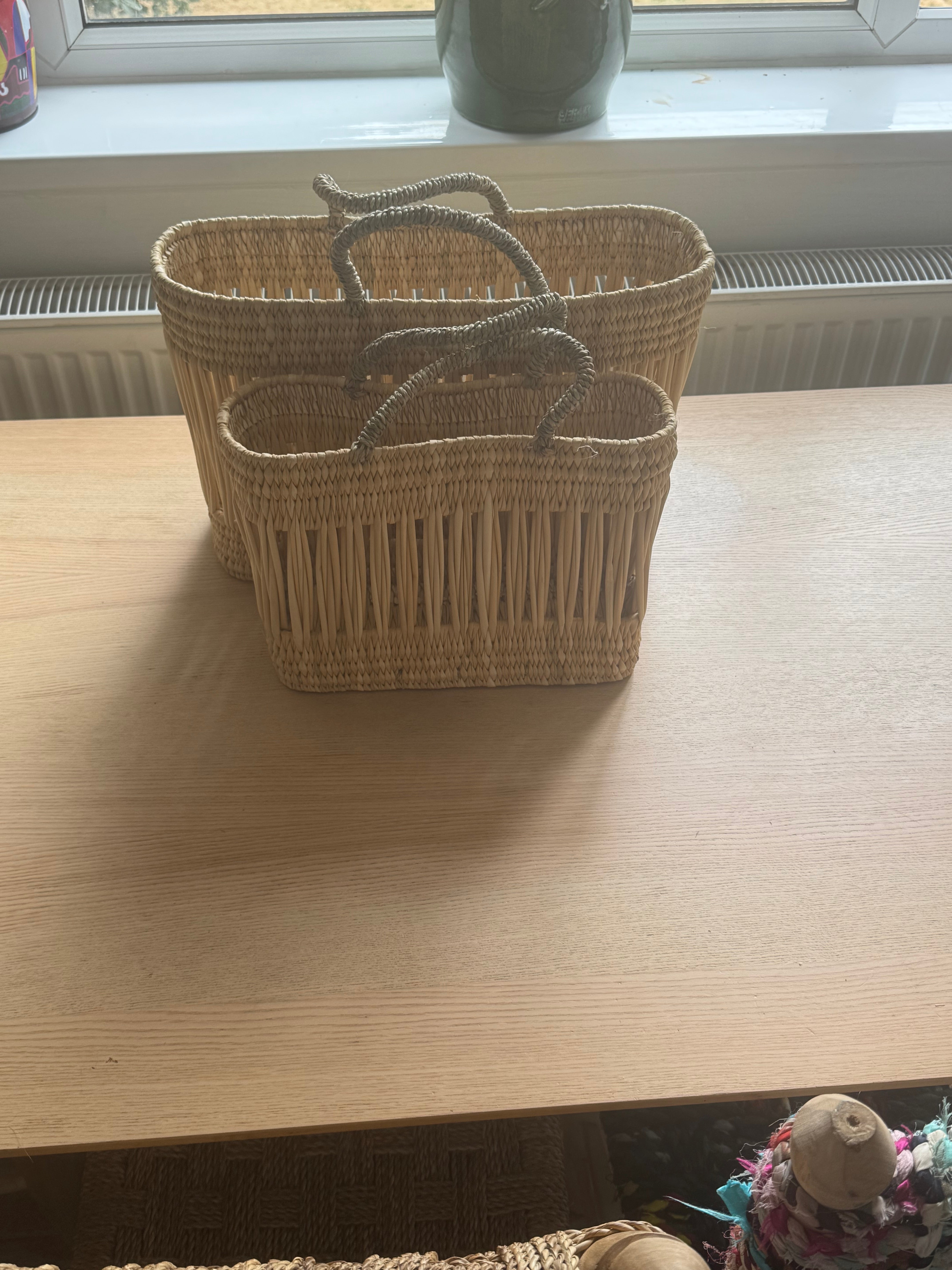Essaouira Reed Basket Bag – Natural Palm Handle Tote