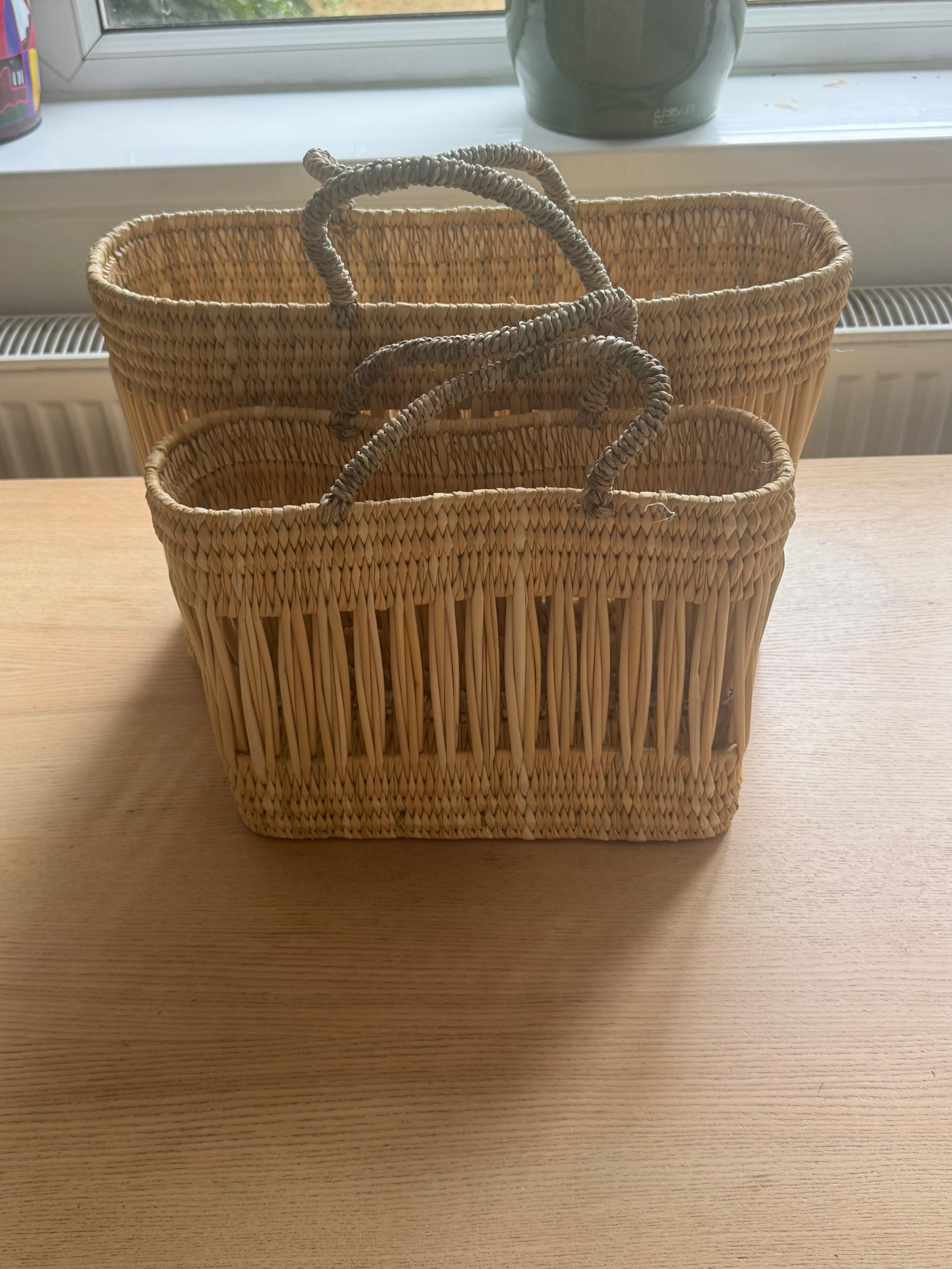 Essaouira Reed Basket Bag – Natural Palm Handle Tote