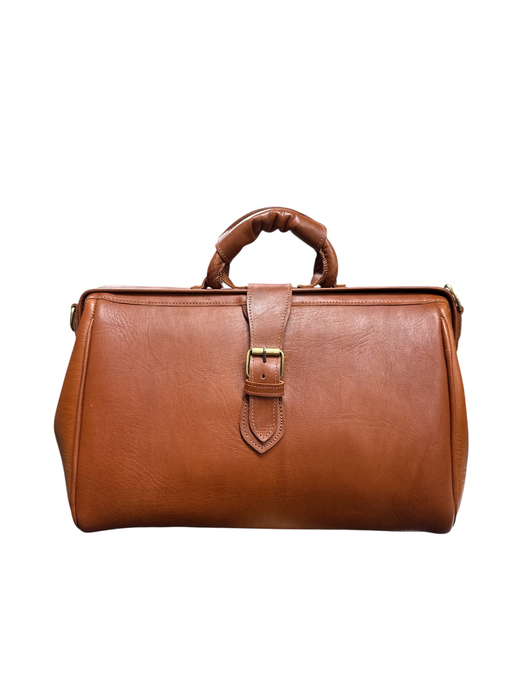 Leather overnight Doctor Bag - Light Brown Tan