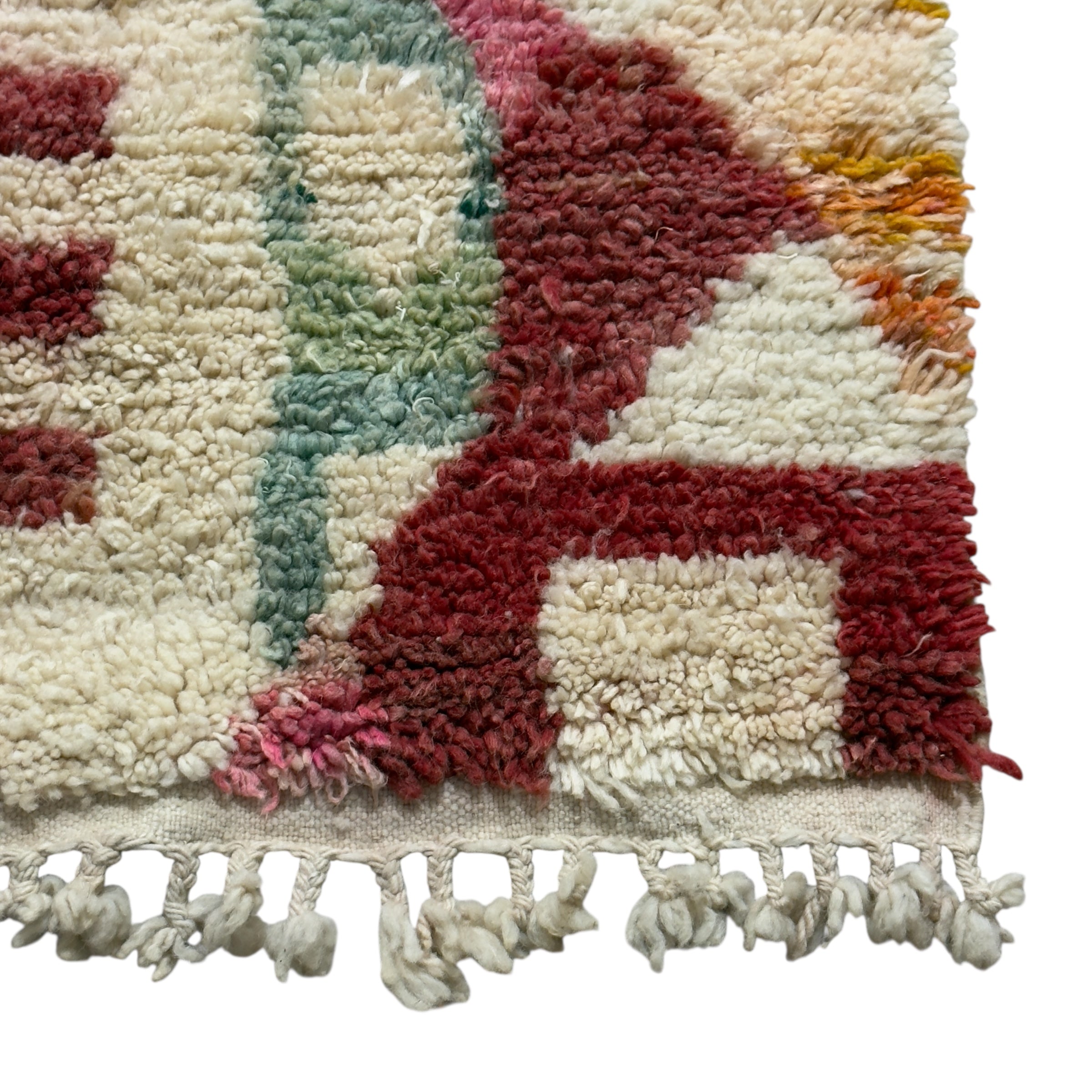 Boujaad Rug – Handmade Moroccan Berber Wool Rug 170 x 99 cm – Vintage Abstract Tribal Pattern