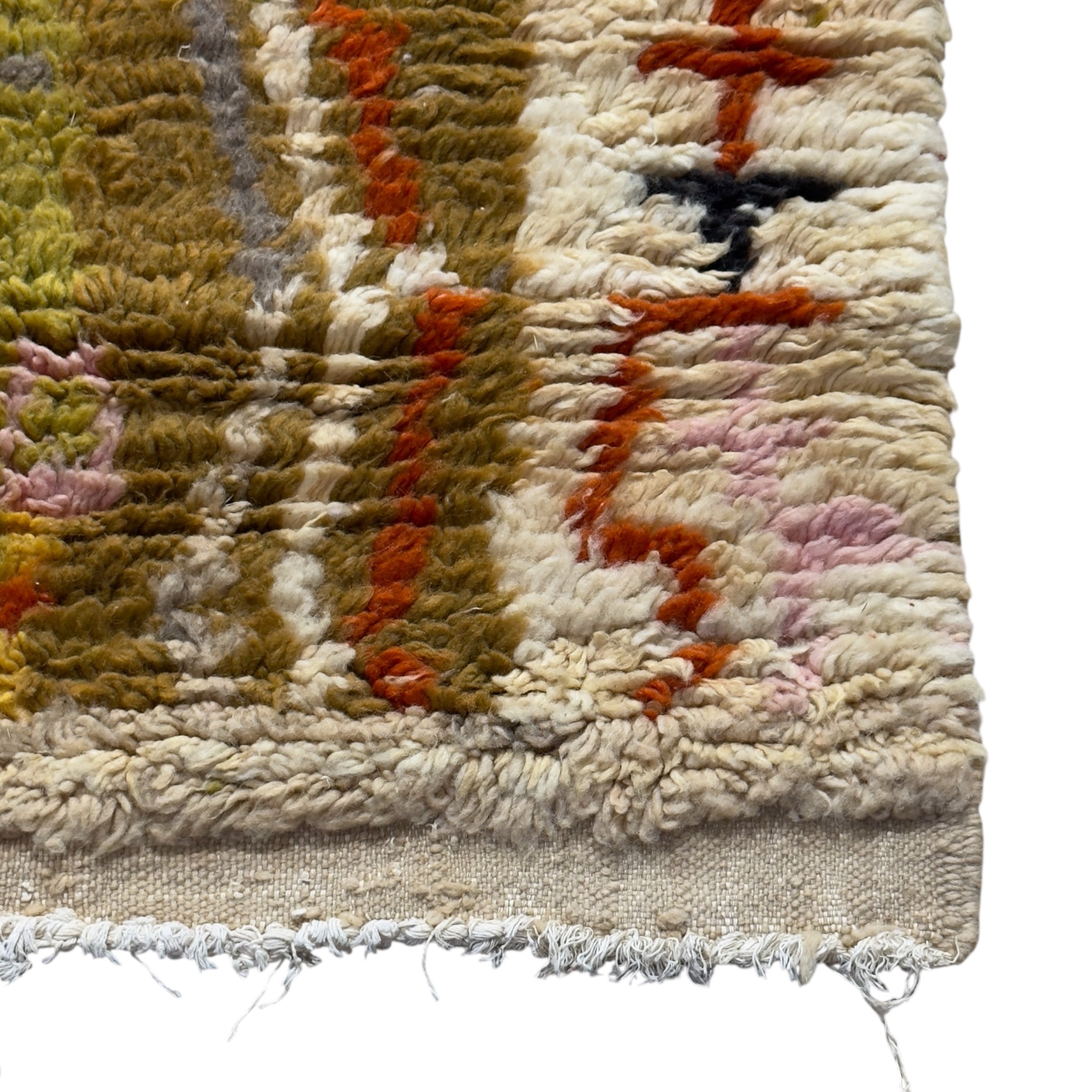 Boujaad Rug – Handmade Moroccan Berber Wool Rug 145 x 100 cm – Vintage Multicolour Abstract Design