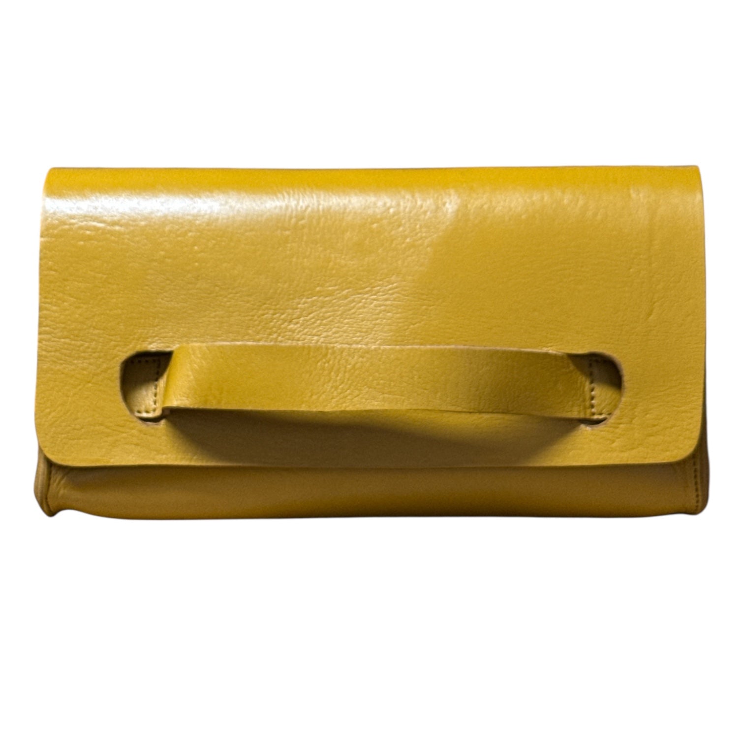 Natasha Leather Clutch – Yellow