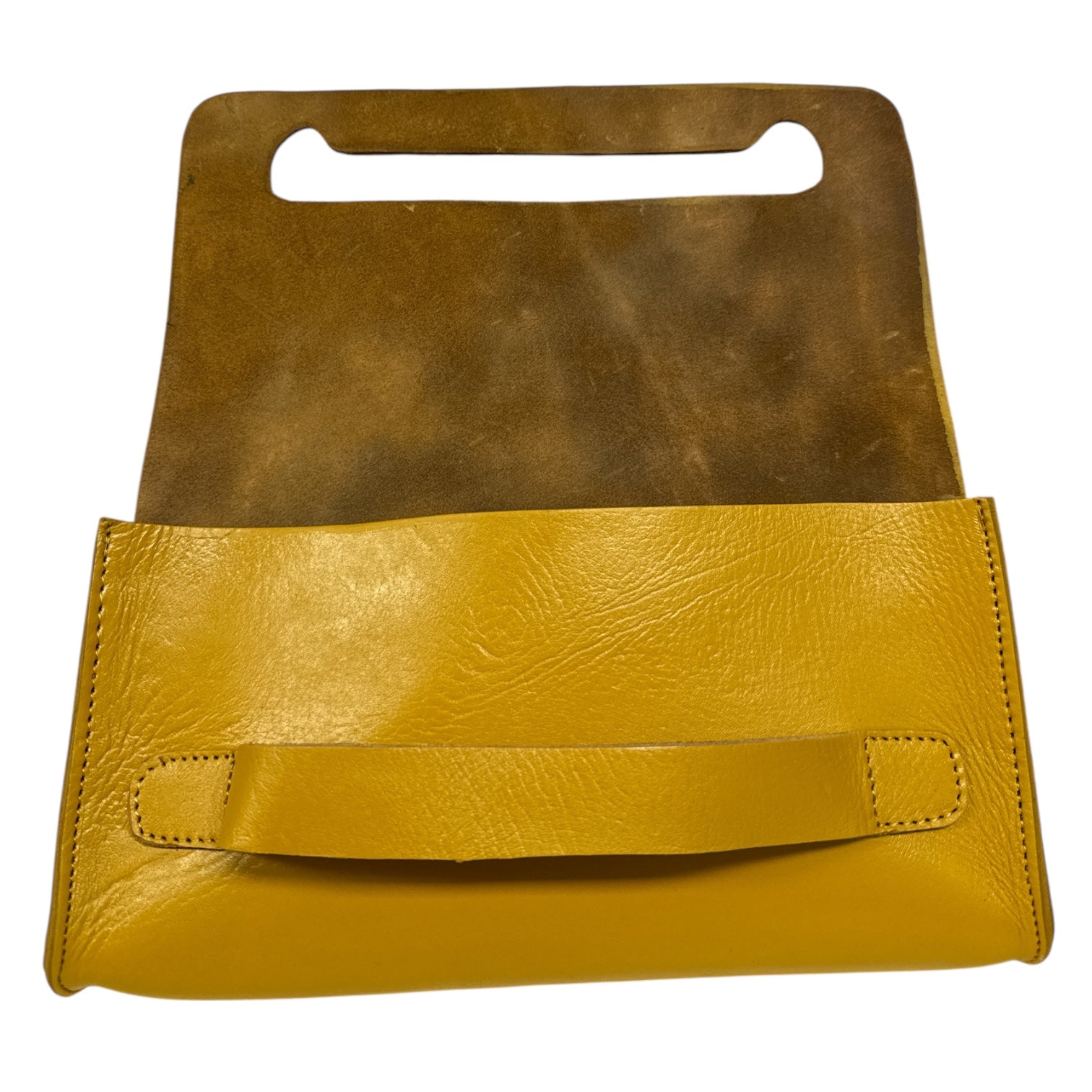 Natasha Leather Clutch – Yellow