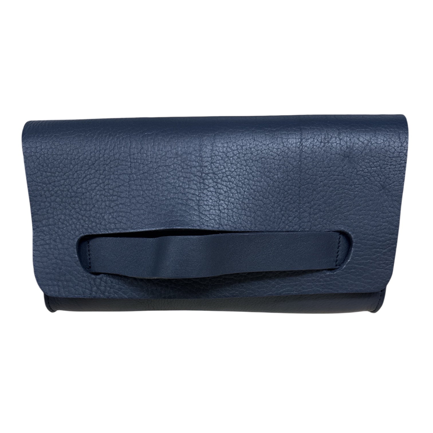 Natasha Leather Clutch – Navy Blue