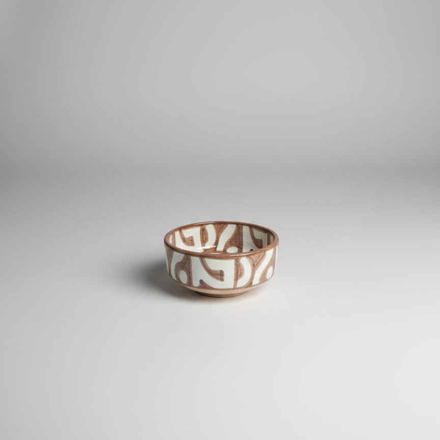 Hand-painted Moroccan Ceramic Dish- terrracotta Geometric Pattern