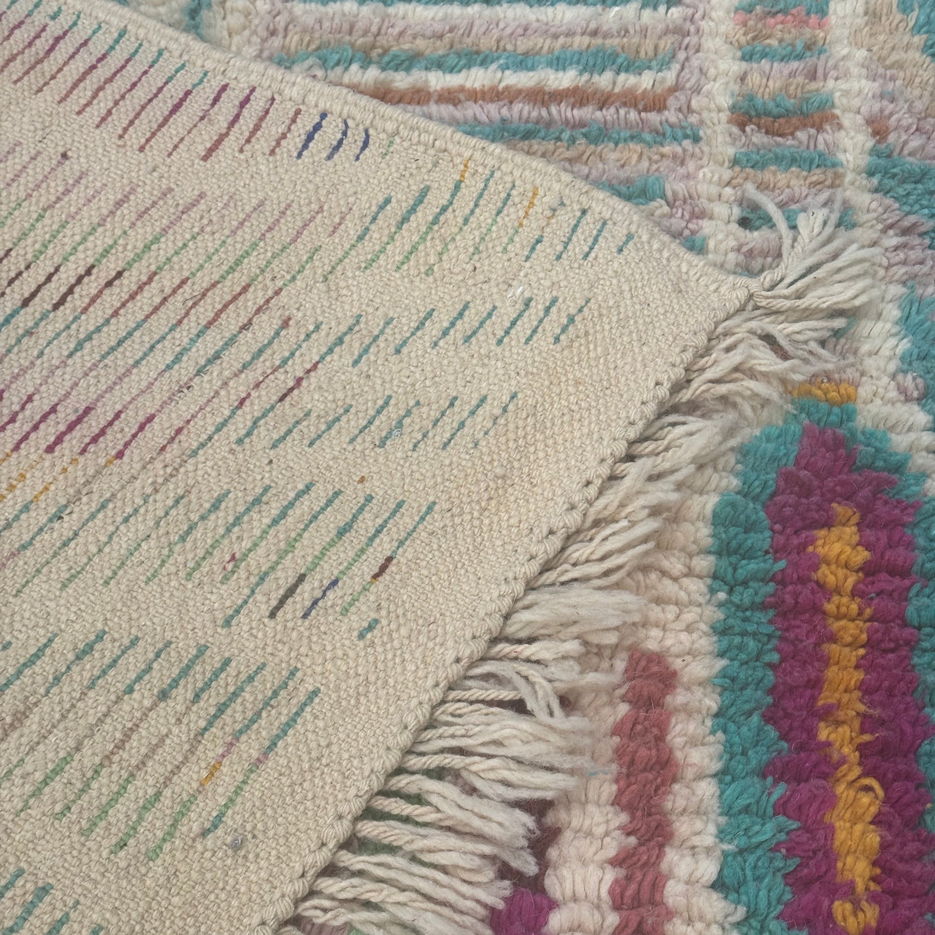 Boujaad Wool Rug – Pastel Geometric Pattern 2.95m x 1.95m