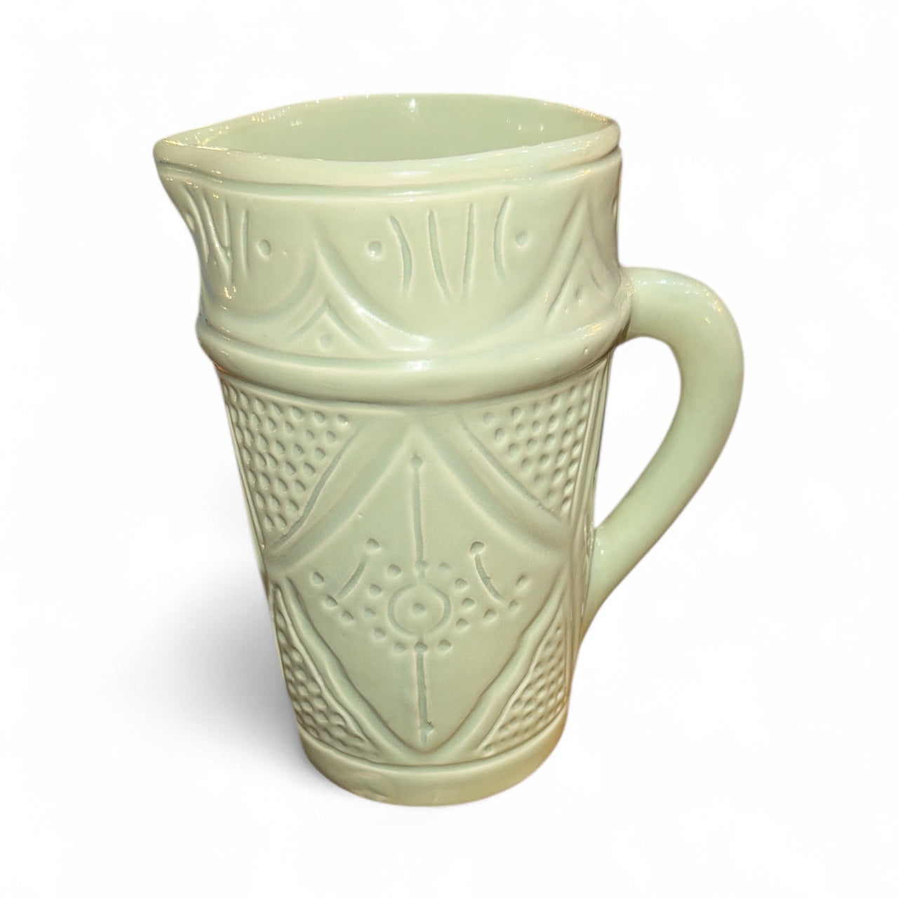 Handcrafted Ceramic Jug – Embossed Safa Design