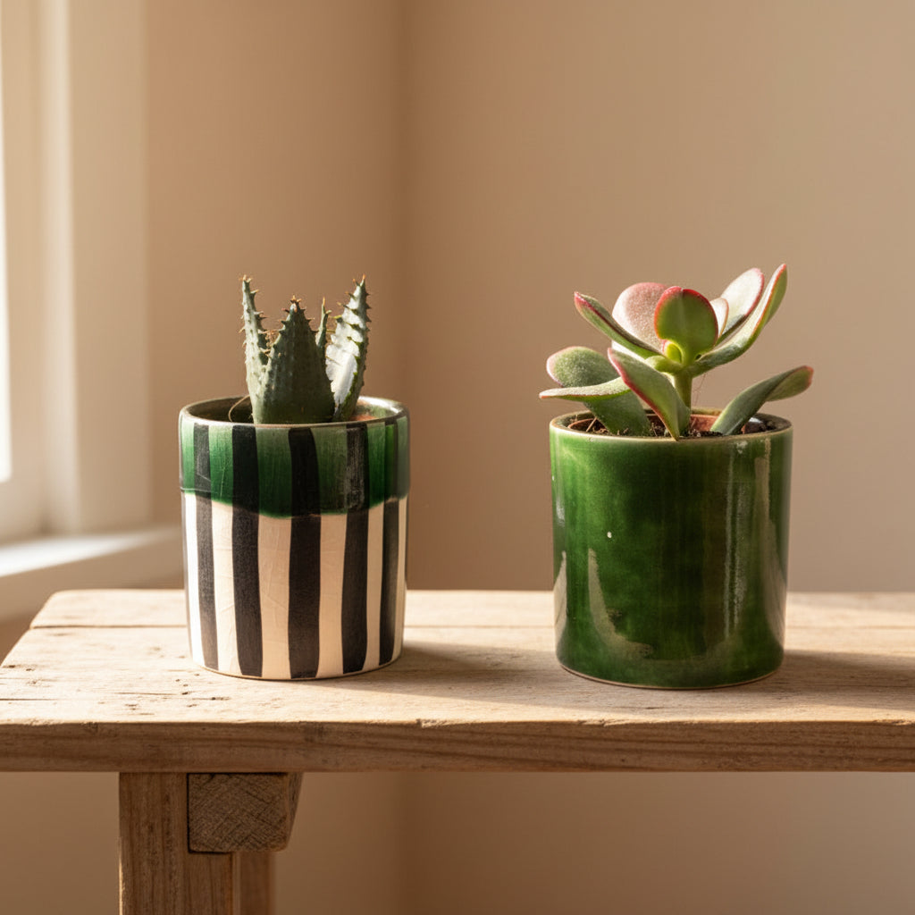 Artisan Mini Ceramic Glazed Pot – Small & Medium