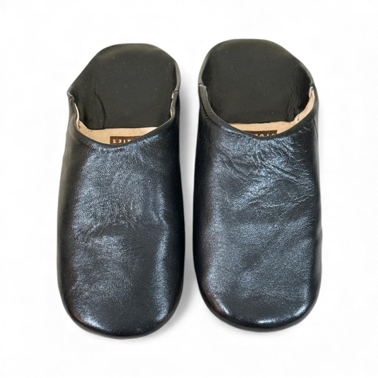 Herren-Slipper aus Leder in Senfgelb