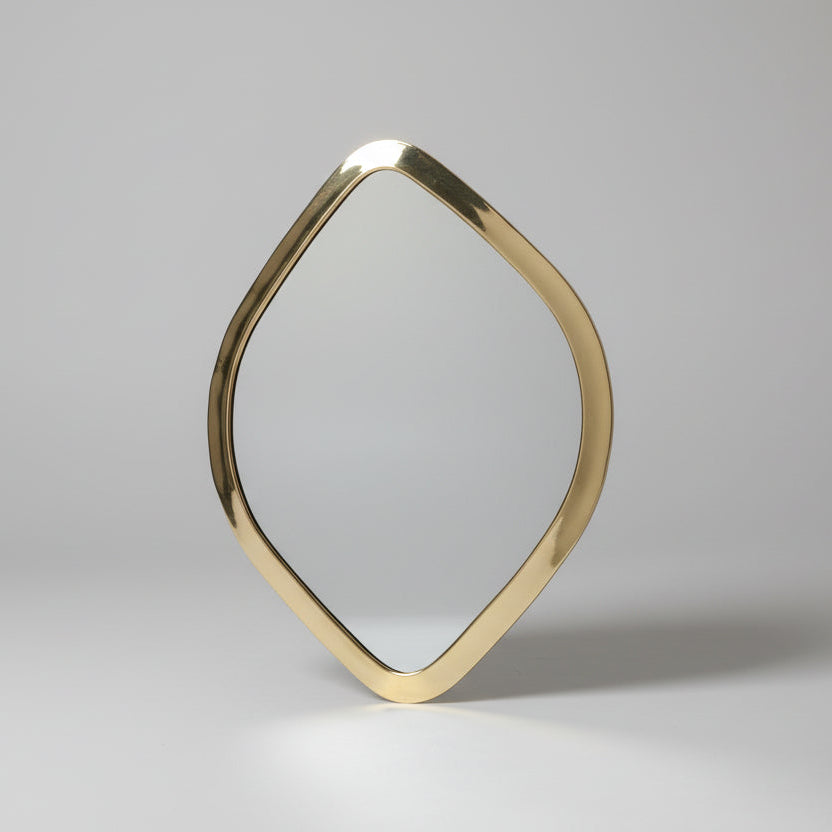 Runder Marrakesch-Spiegel aus Messing und Silber