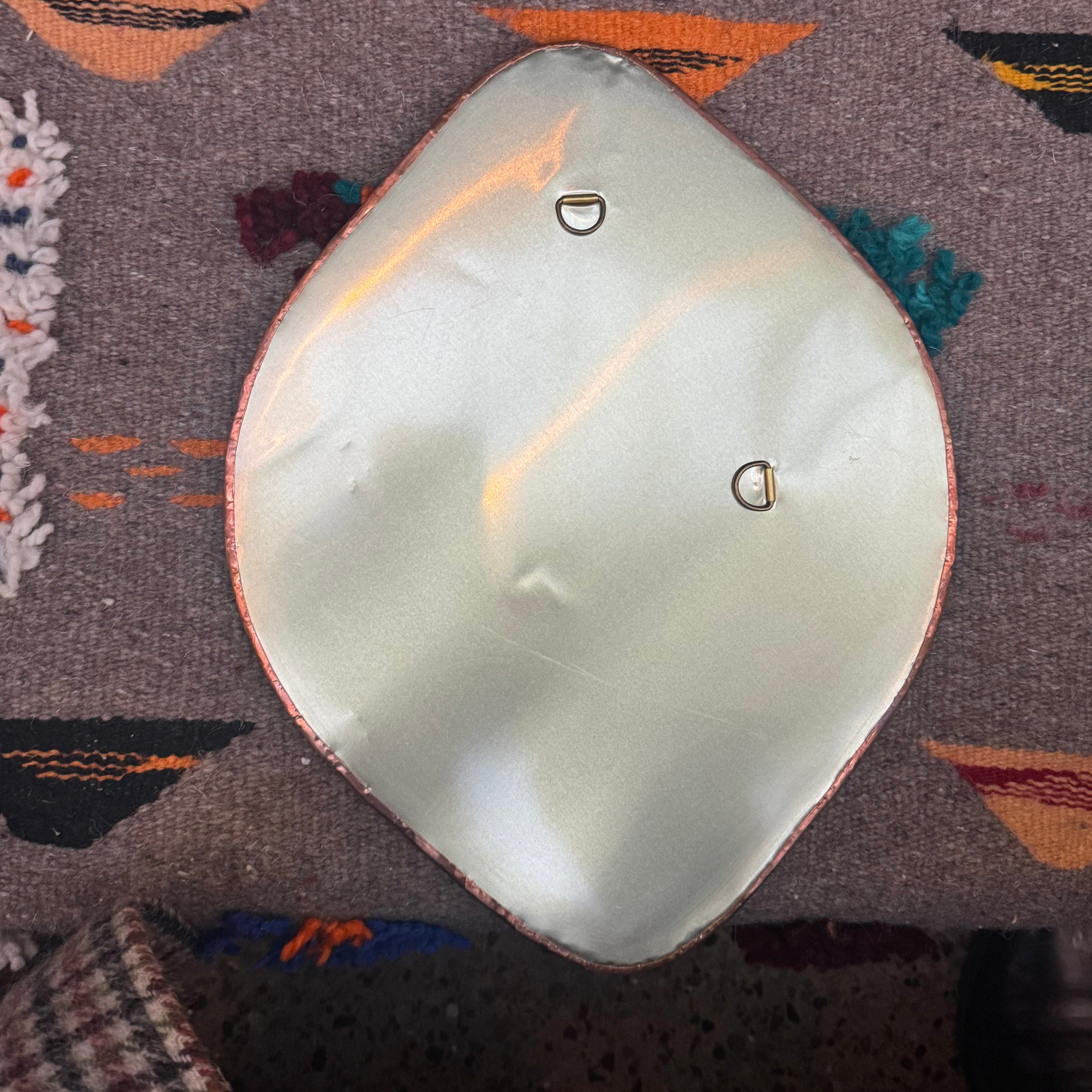 Runder Marrakesch-Spiegel aus Messing und Silber