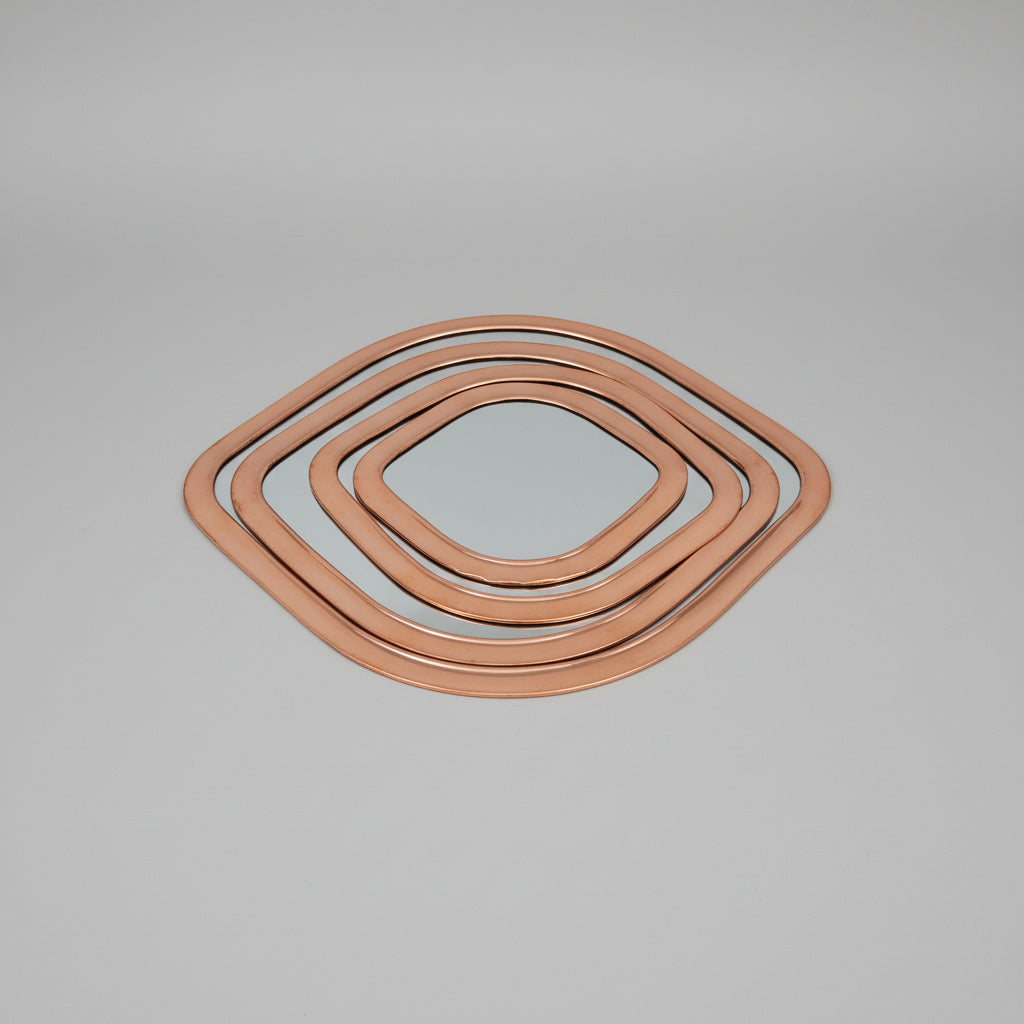 Runder Marrakesch-Spiegel aus Messing und Silber