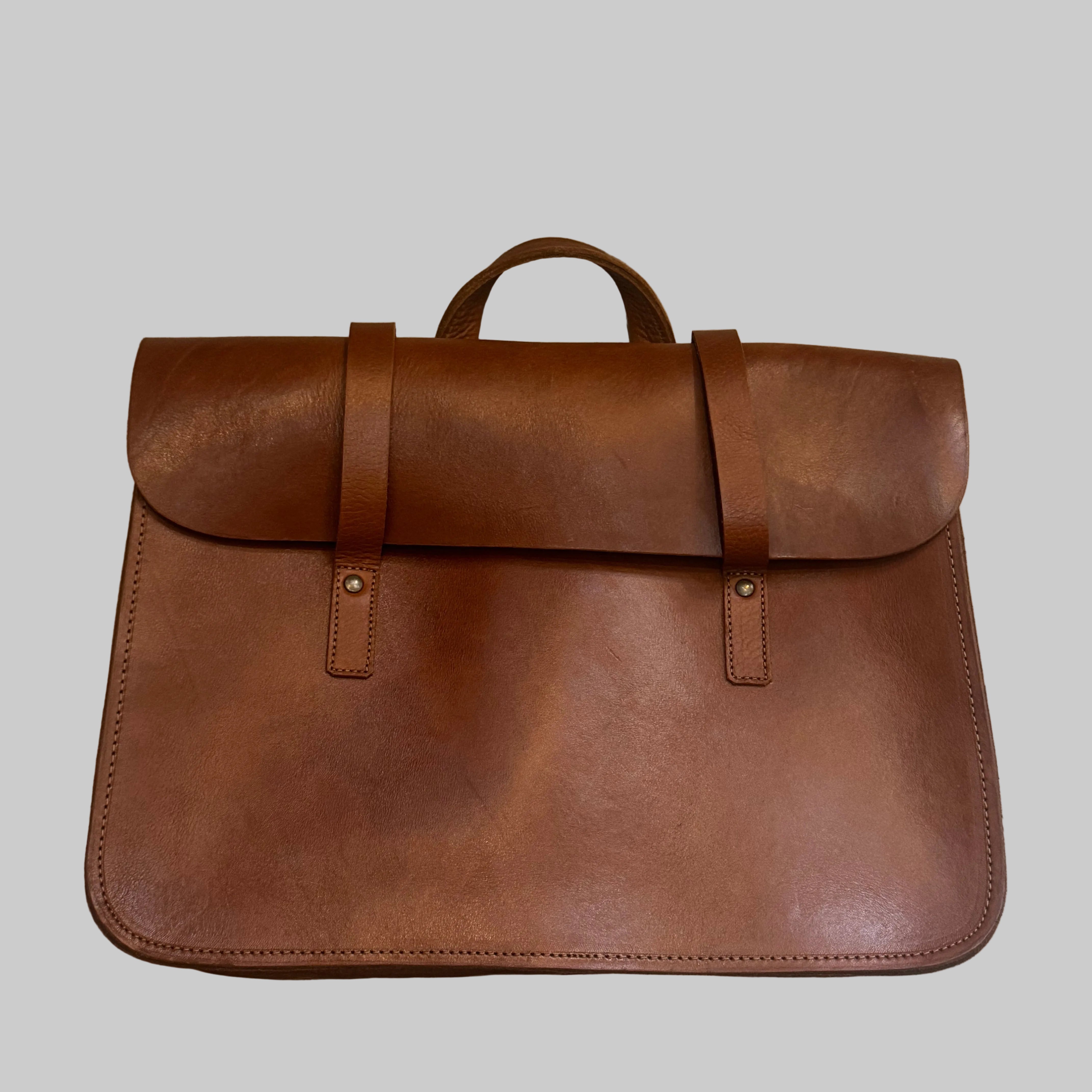 jordan Leather Messenger Bag – Full Grain Tan Work Briefcase