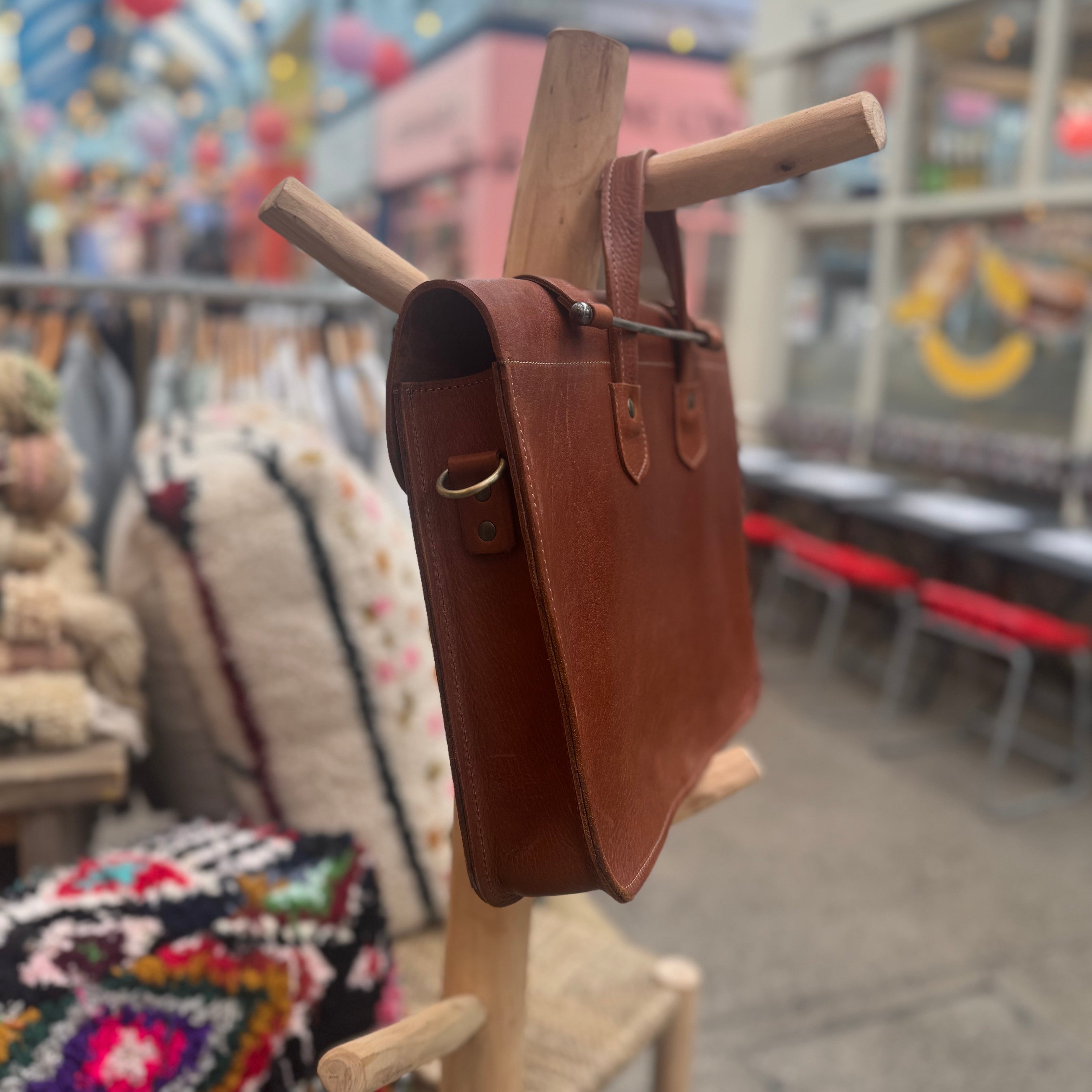 jordan Leather Messenger Bag – Full Grain Tan Work Briefcase