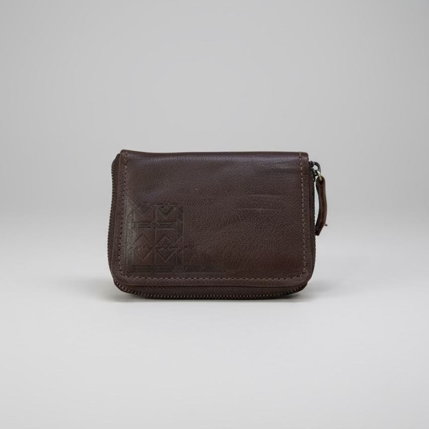 Handmade Leather Ladies Zip-Around Wallet – Black, Tan & Dark Brown