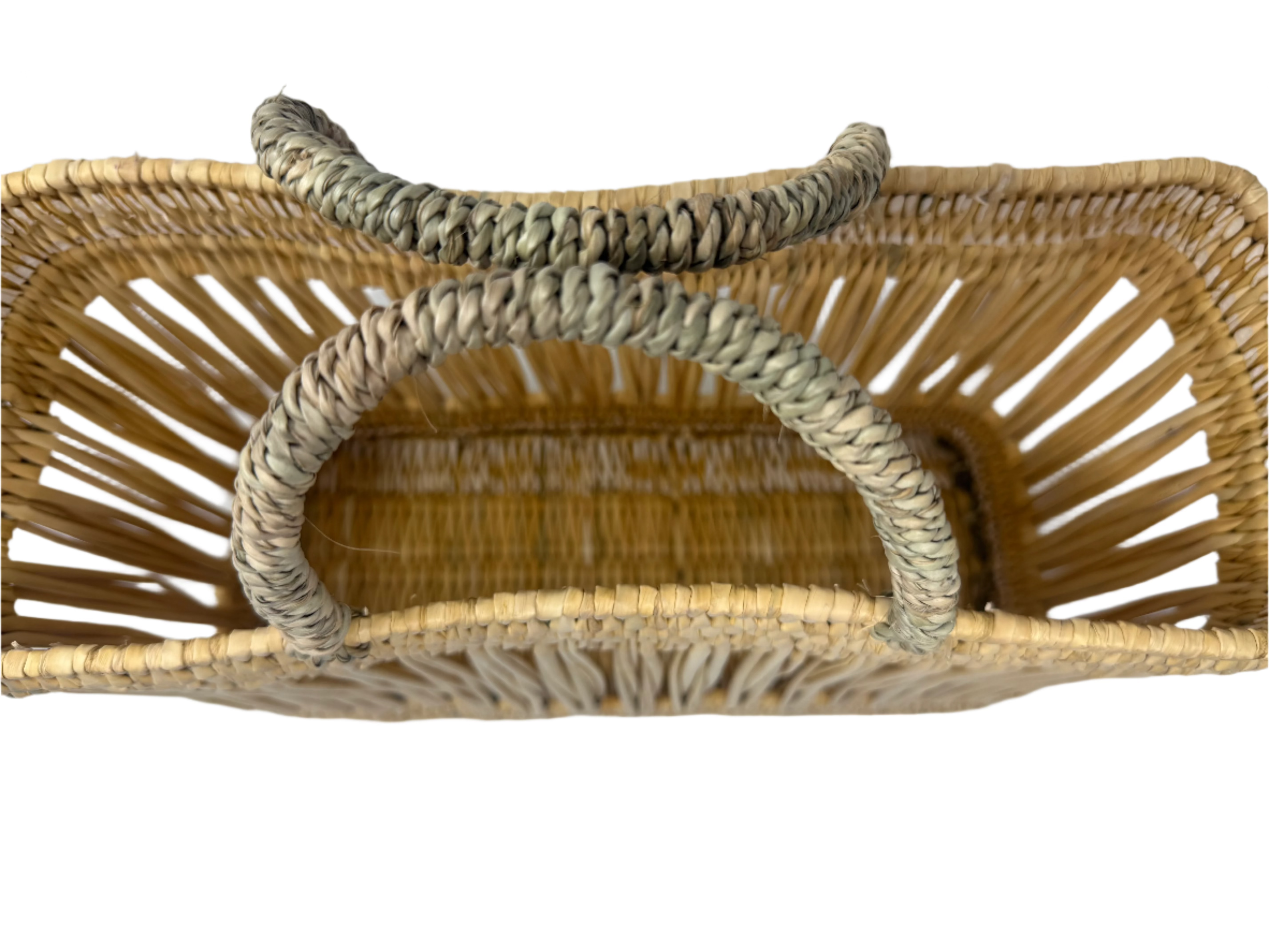 Essaouira Reed Basket Bag – Natural Palm Handle Tote